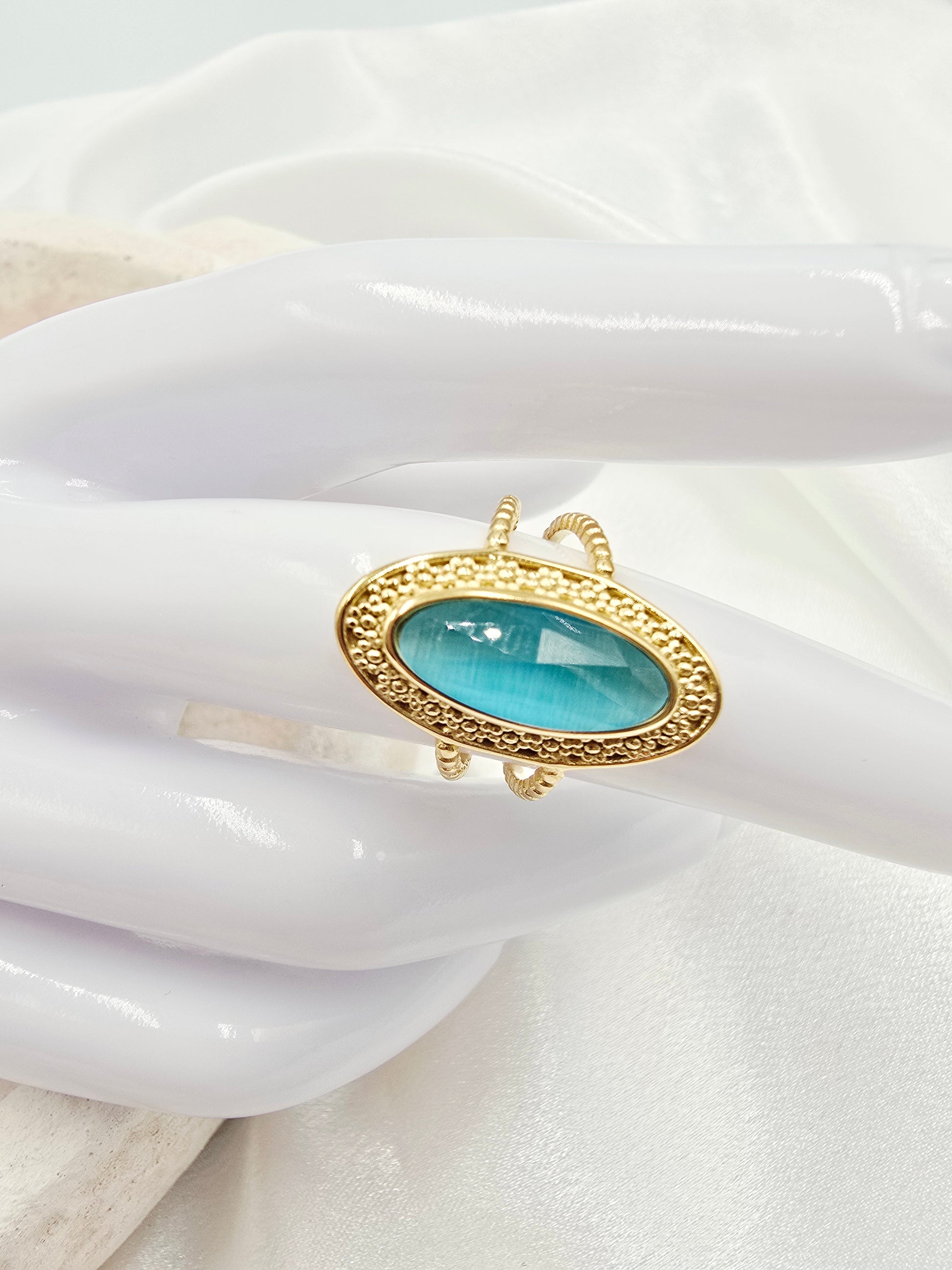 Bague CAPRI  Œil de Chat Pierre Naturelle | Or et Ame Bijoux