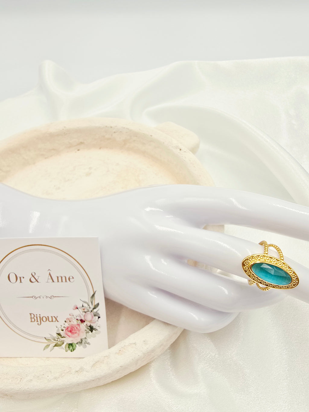 Bague CAPRI  Œil de Chat Pierre Naturelle | Or et Ame Bijoux