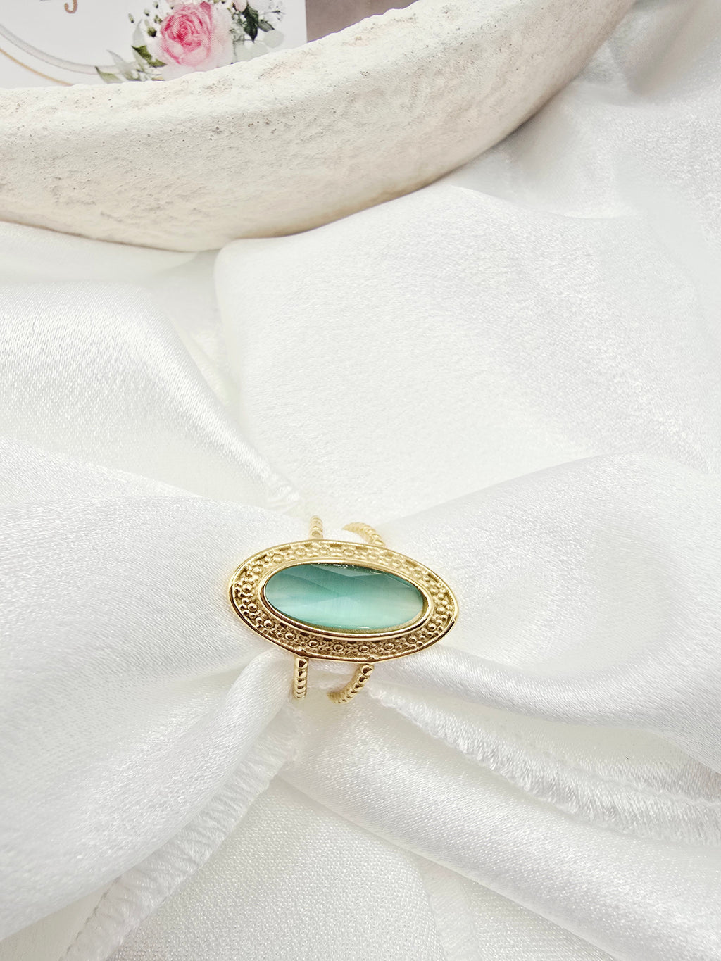 Bague CAPRI  Œil de Chat Pierre Naturelle | Or et Ame Bijoux