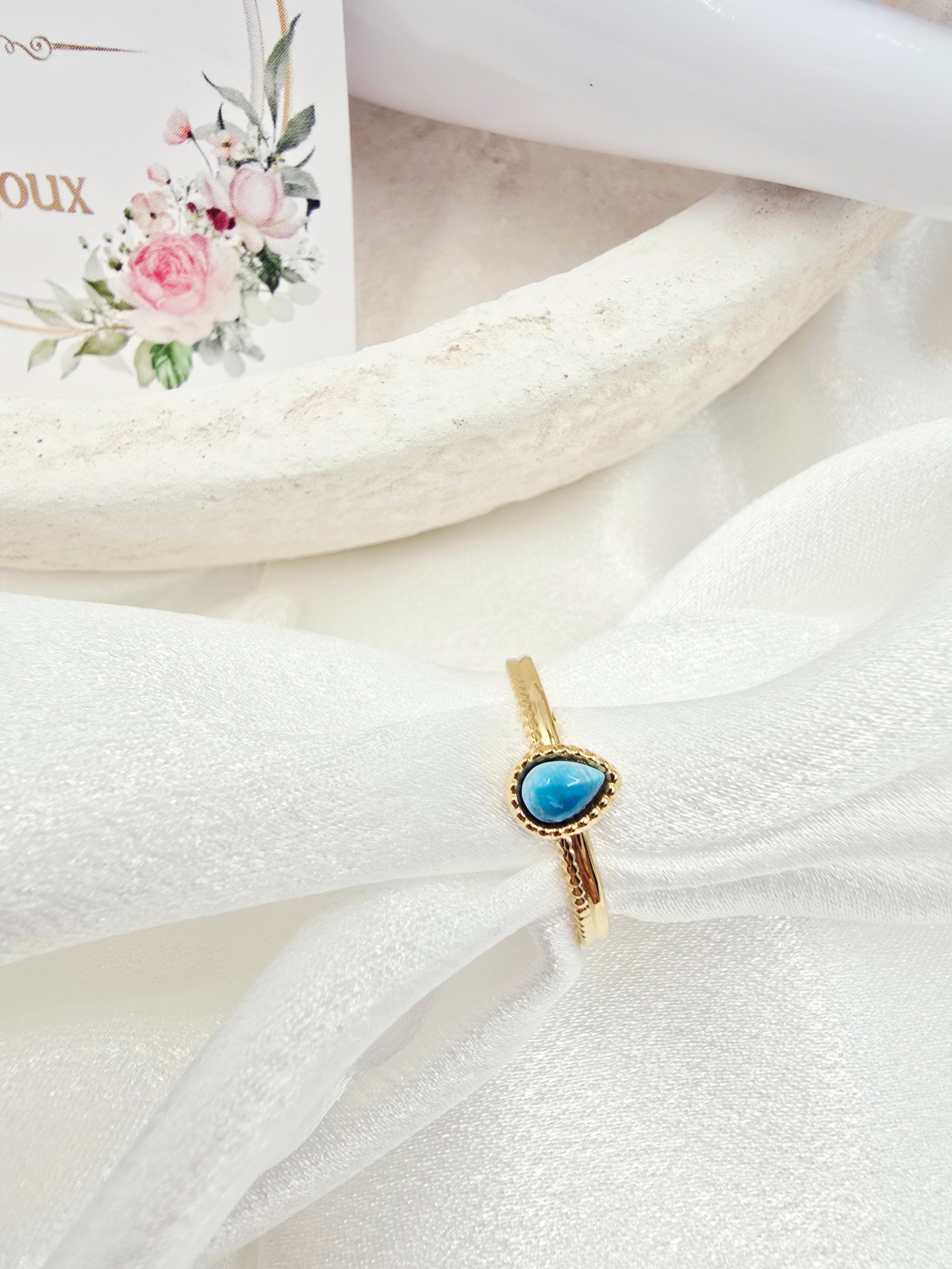 Bague SANDRA – Nacre, Améthyste, Quartz Fraise ou Apatite