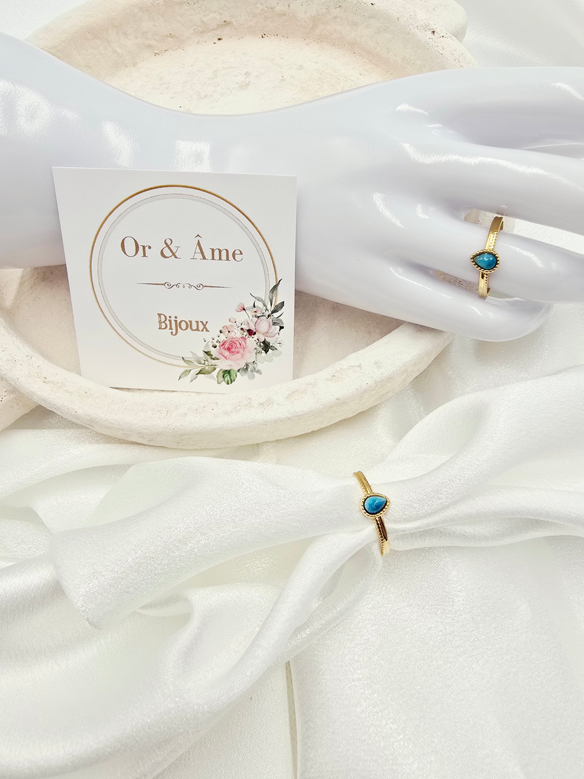 Bague SANDRA – Nacre, Améthyste, Quartz Fraise ou Apatite