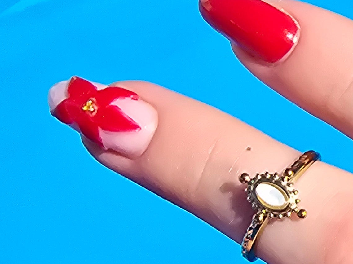 Bague MONA — Améthyste · Jaspe Vert · Nacre