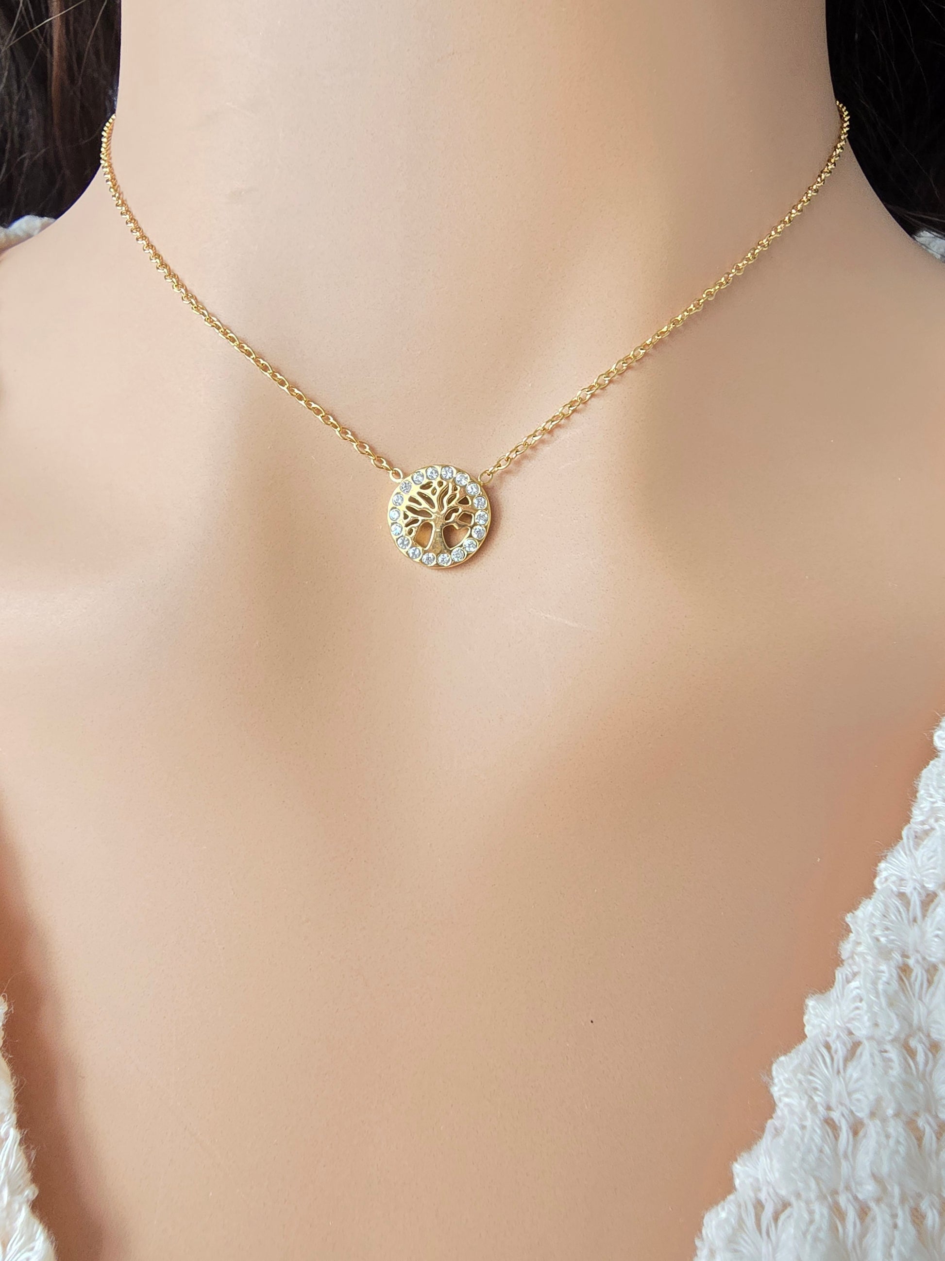 Collier Lindi — Arbre de Vie Doré Minimaliste