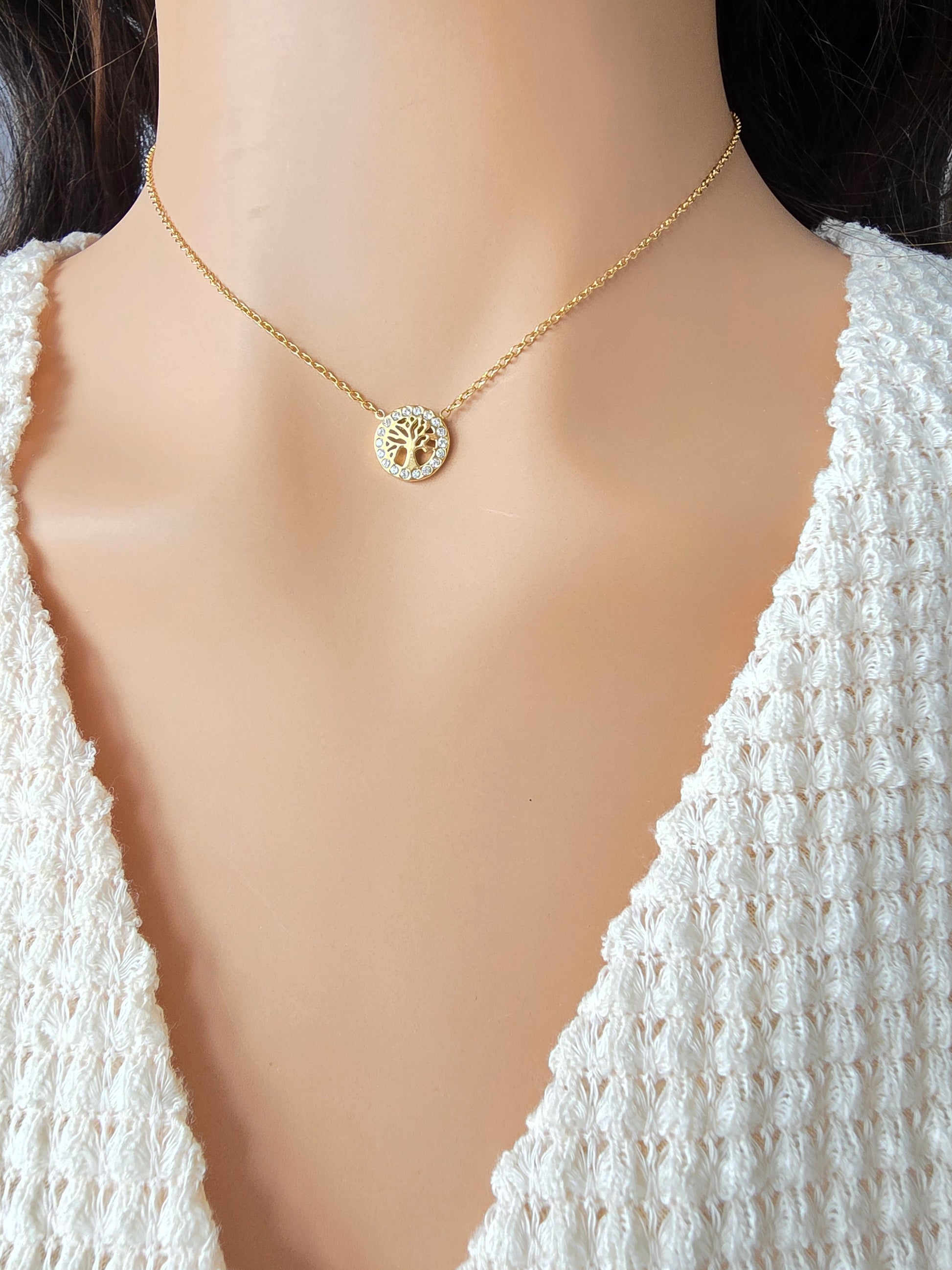Collier Lindi — Arbre de Vie Doré Minimaliste