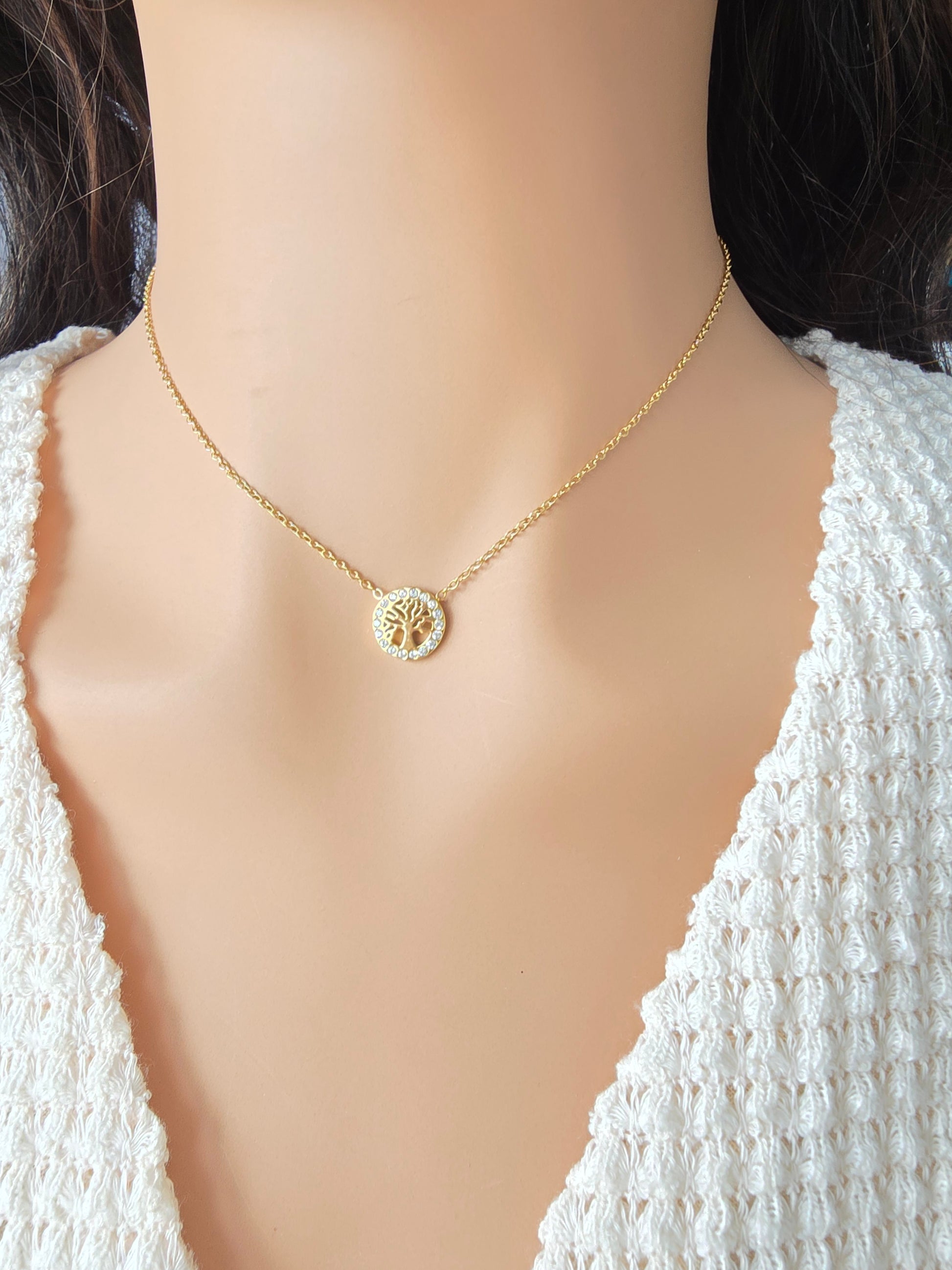 Collier Lindi — Arbre de Vie Doré Minimaliste