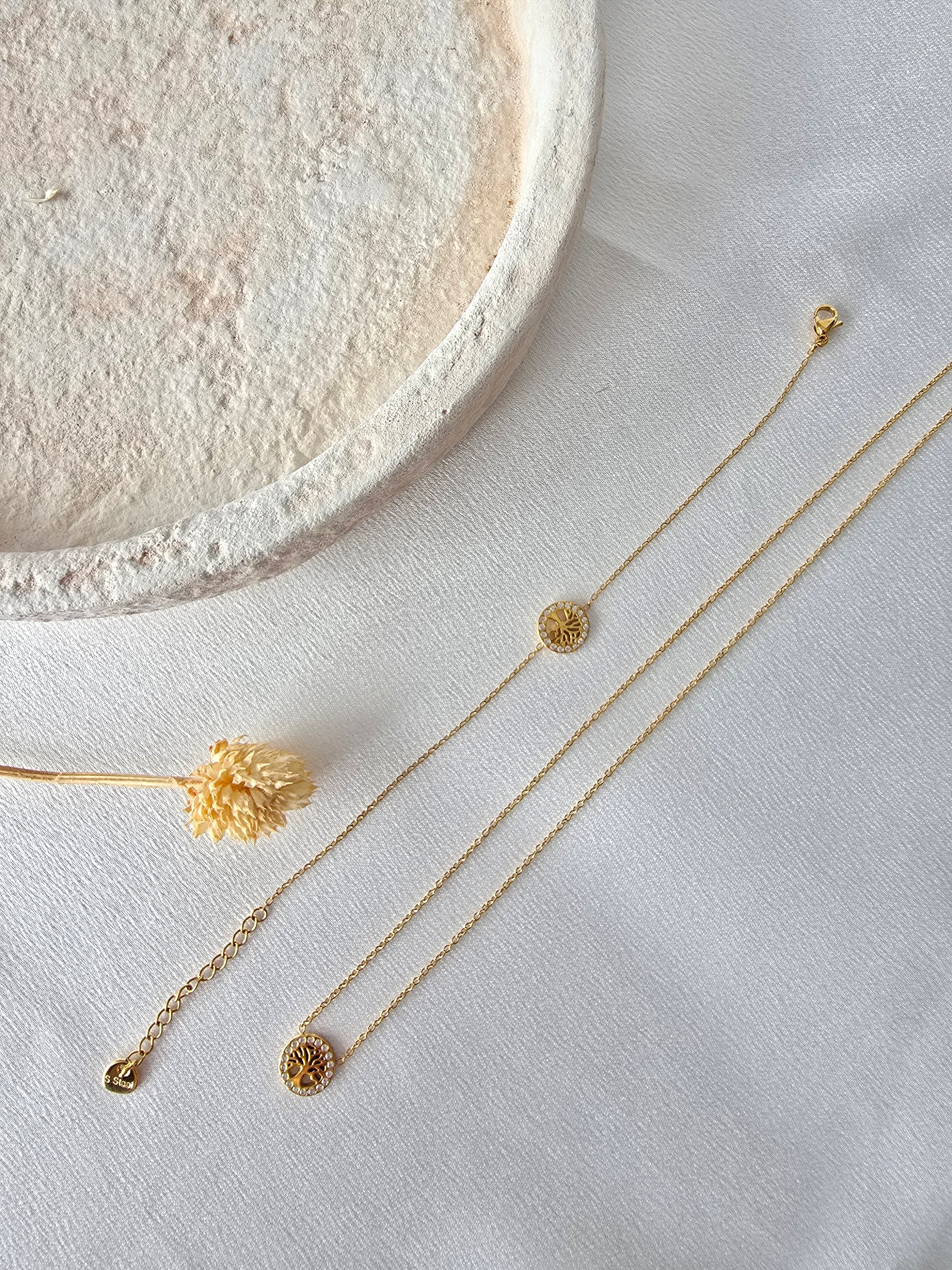 Bracelet Lindi — Arbre de Vie Doré Minimaliste