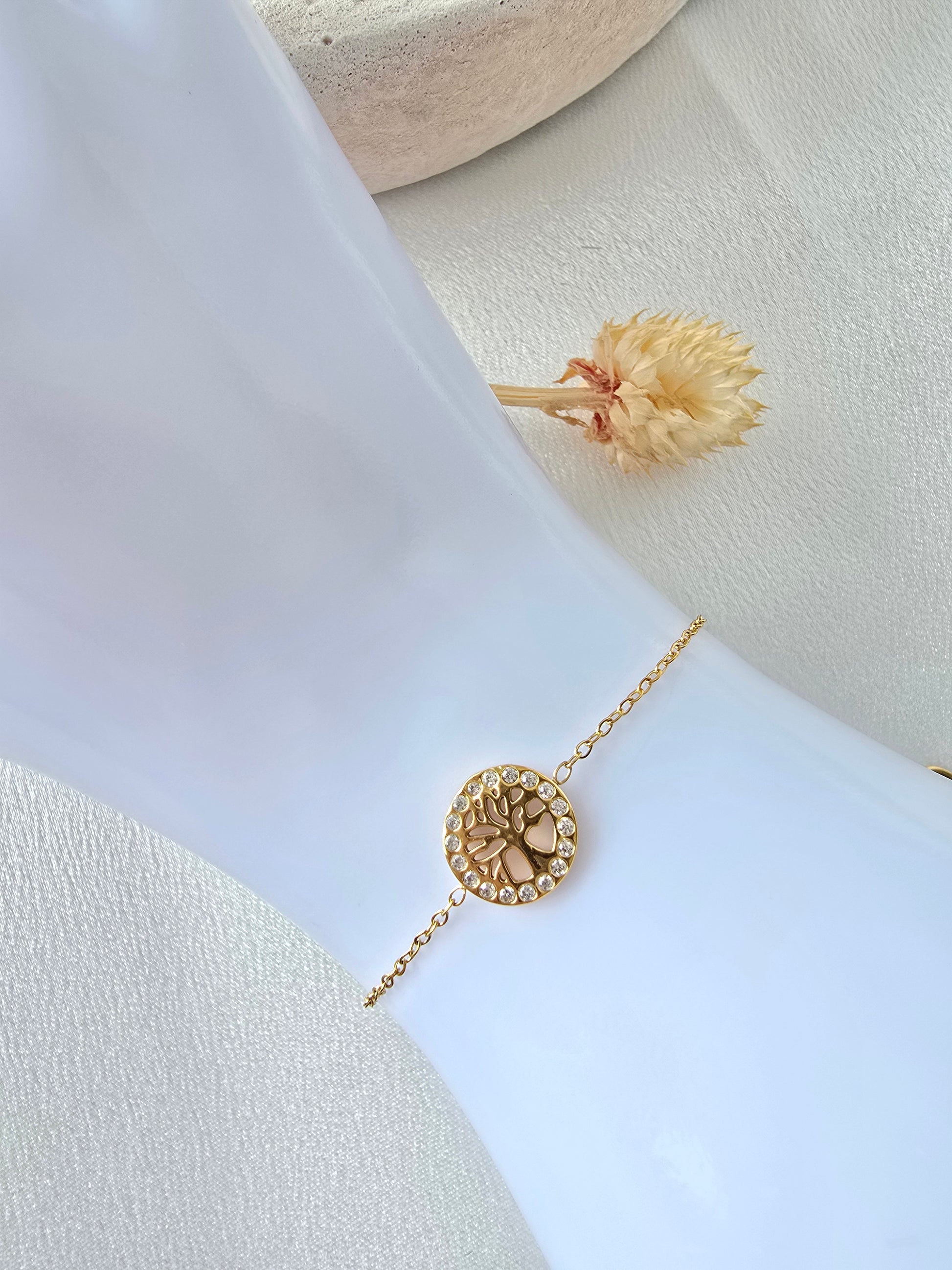 Bracelet Lindi — Arbre de Vie Doré Minimaliste