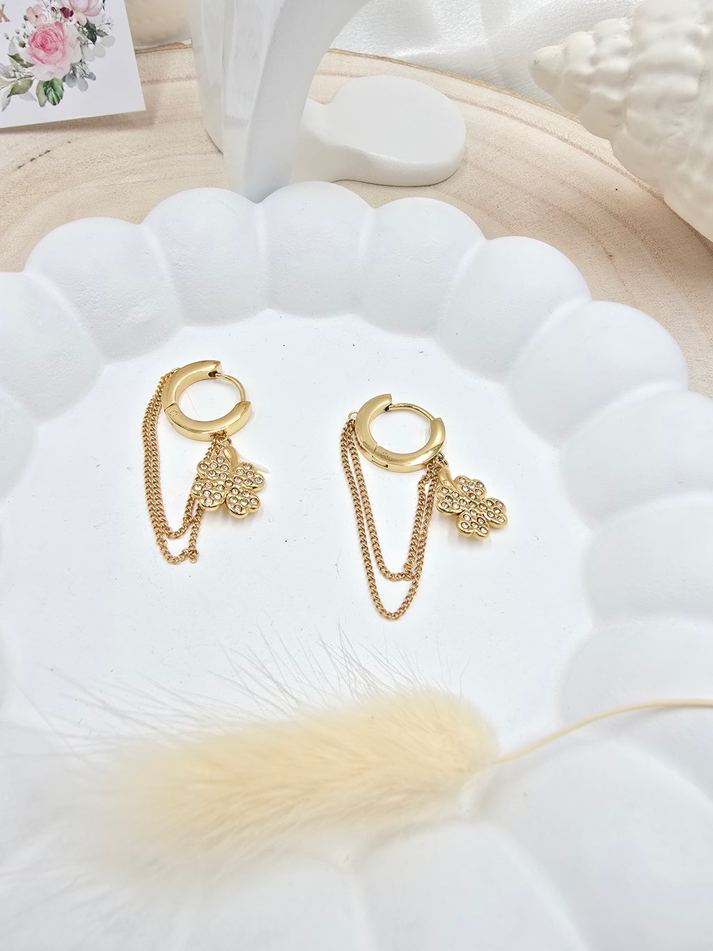 Boucles d'Oreilles ROXI | Zircones & Chaînes Pendantes | Or et Âme Bijoux