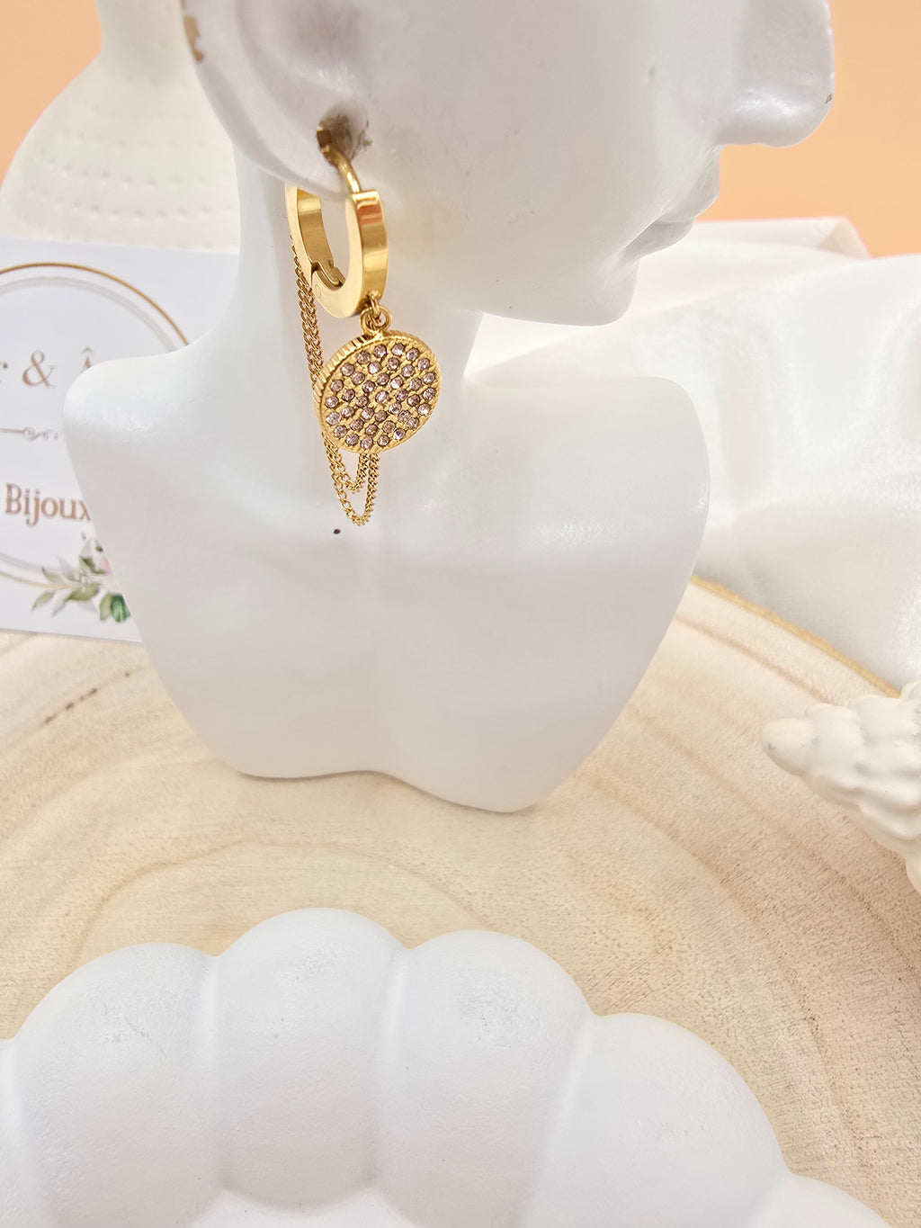 Boucles d'Oreilles ROXI | Zircones & Chaînes Pendantes | Or et Âme Bijoux