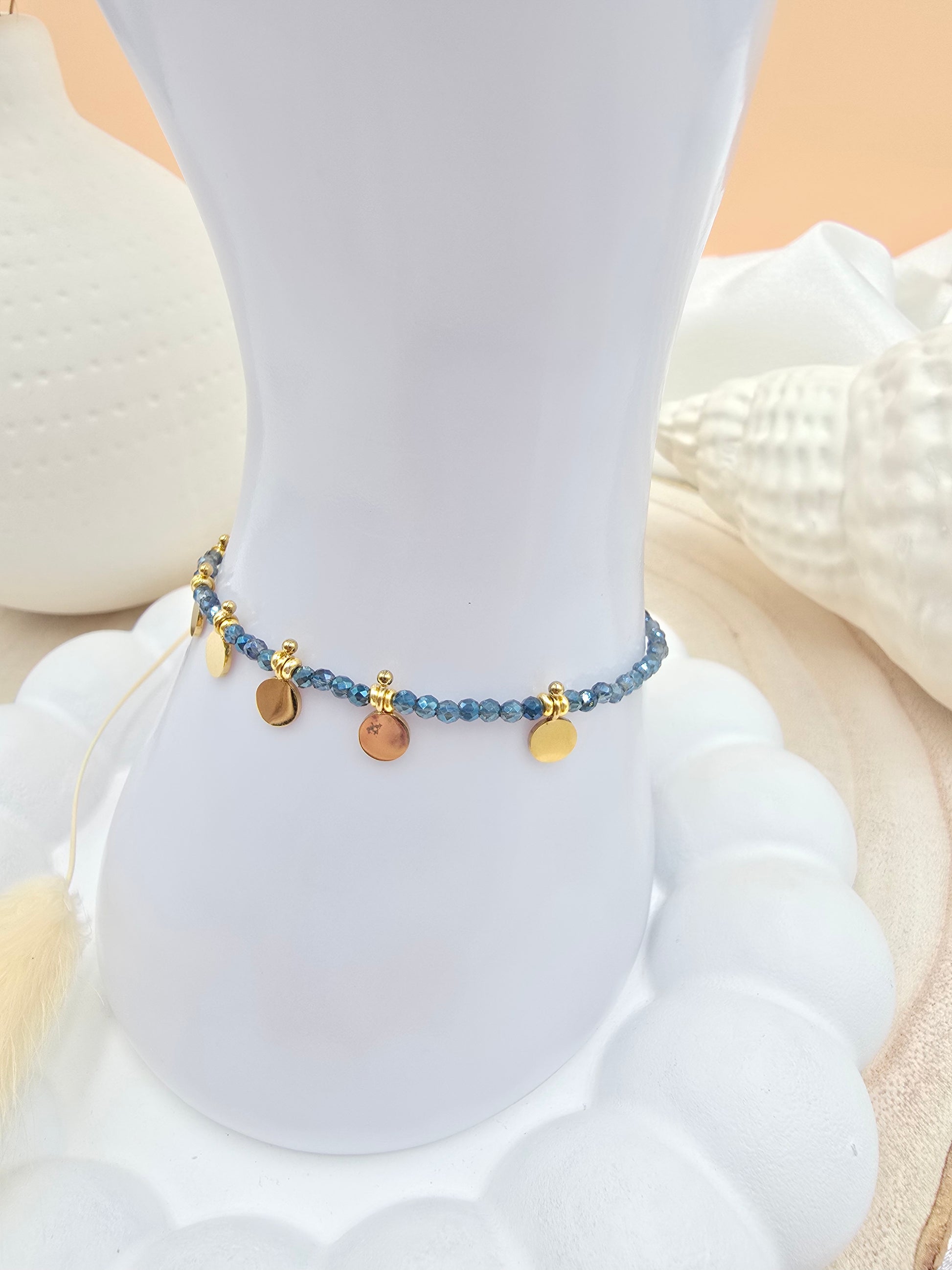 Bracelet EMILIE - Pâtes de Verre Colorées & Pampilles Acier Inoxydable Or et Ame Bijoux