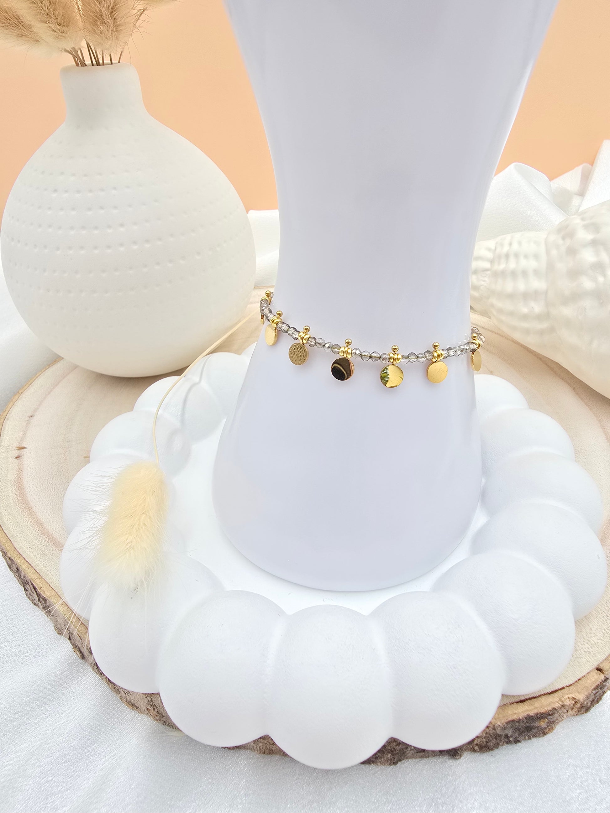 Bracelet EMILIE - Pâtes de Verre Colorées & Pampilles Acier Inoxydable Or et Ame Bijoux