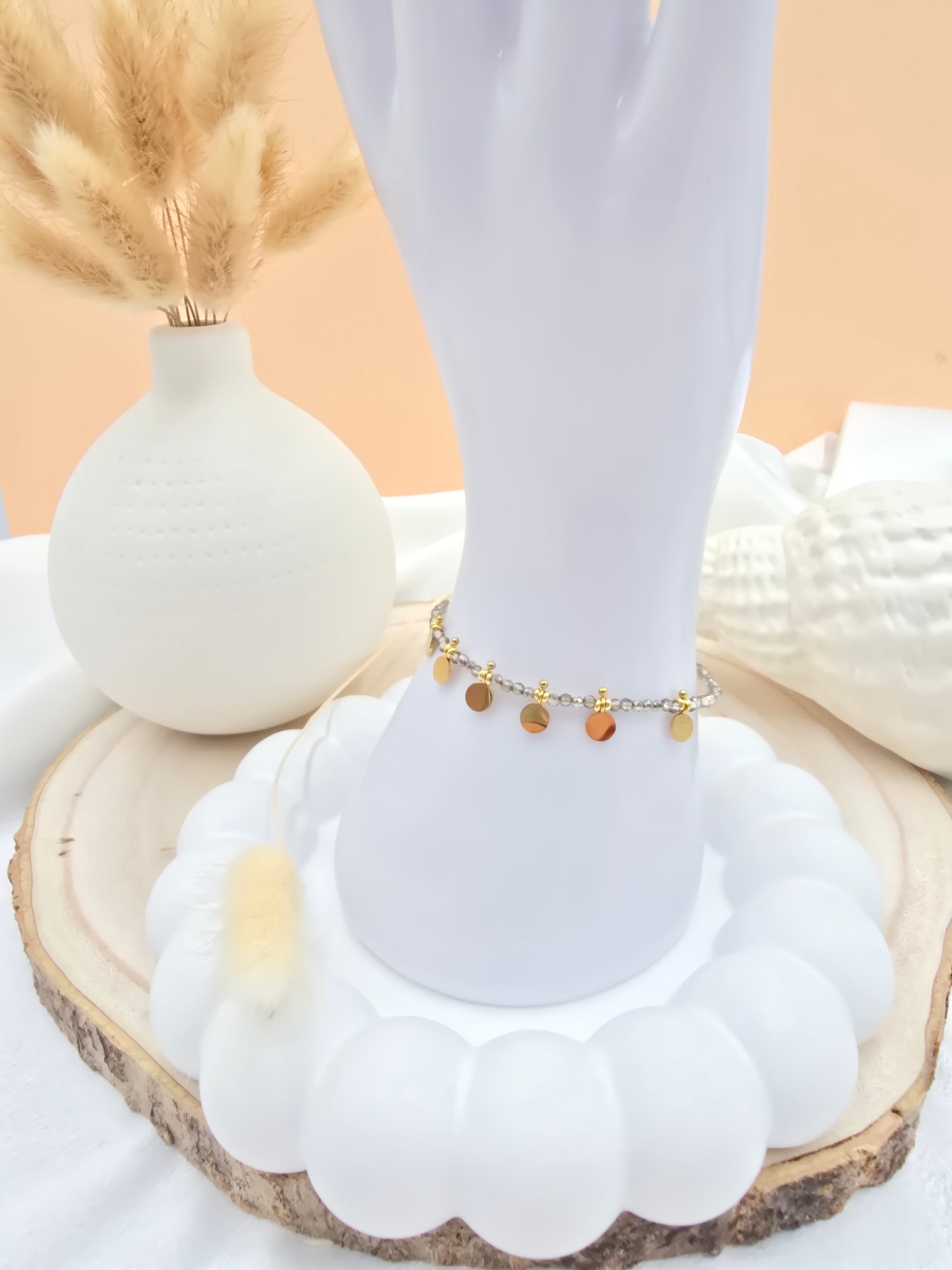 Bracelet EMILIE - Pâtes de Verre Colorées & Pampilles Acier Inoxydable Or et Ame Bijoux