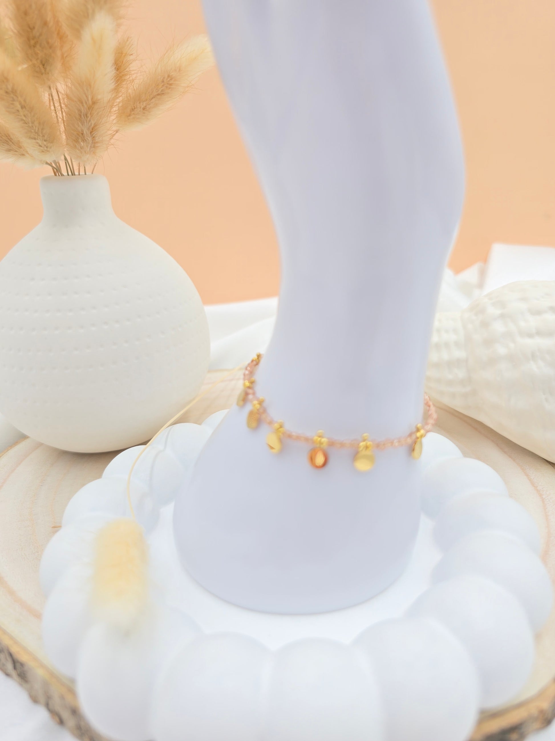 Bracelet EMILIE - Pâtes de Verre Colorées & Pampilles Acier Inoxydable Or et Ame Bijoux