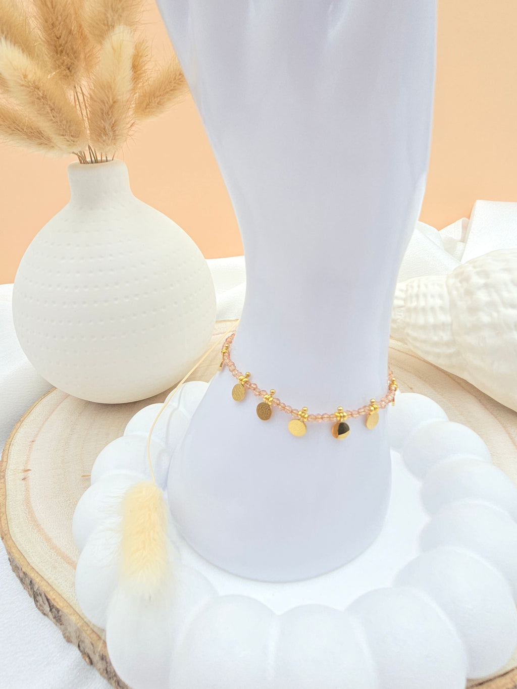 Bracelet EMILIE - Pâtes de Verre Colorées & Pampilles Acier Inoxydable Or et Ame Bijoux