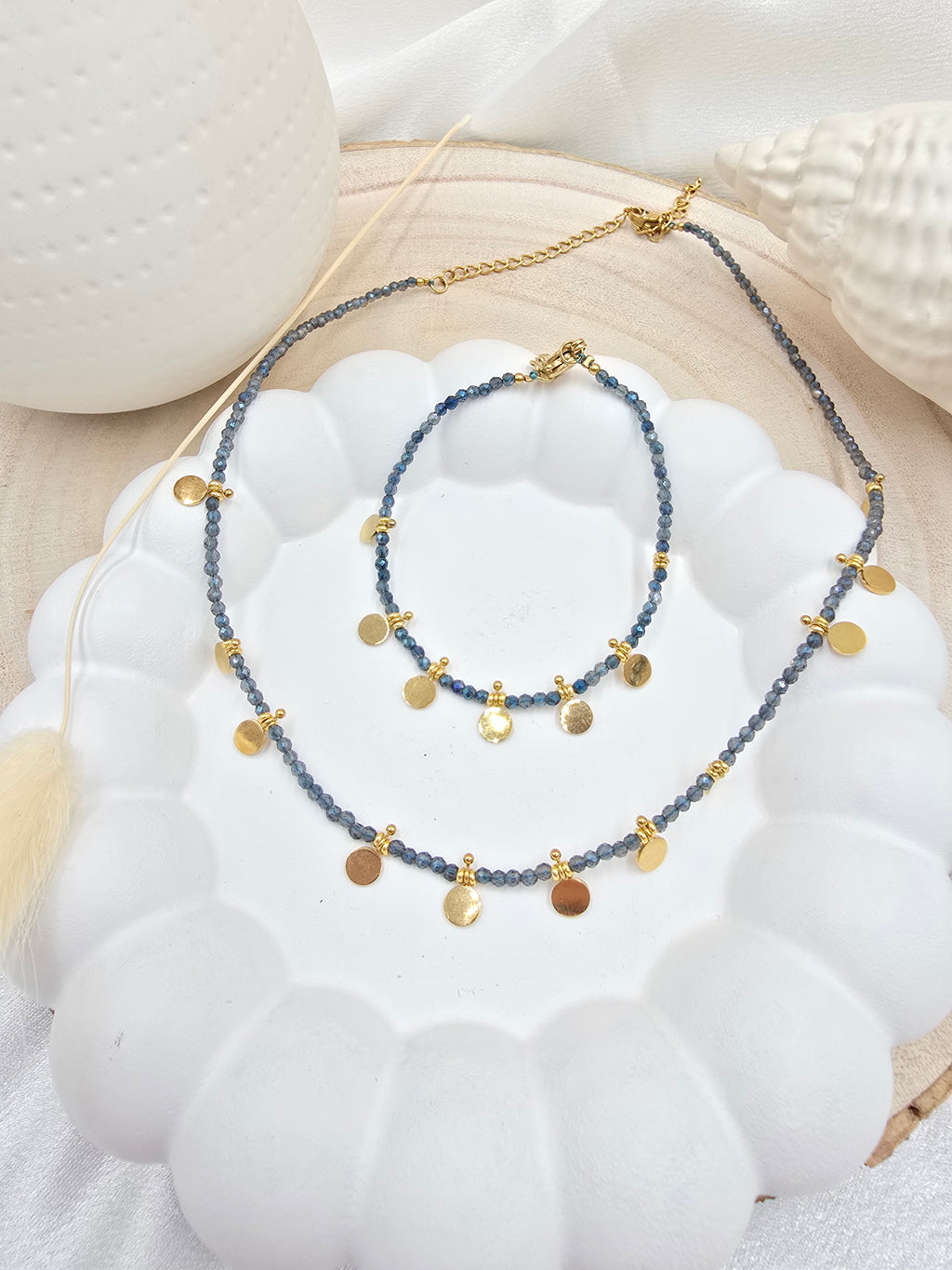Bracelet EMILIE - Pâtes de Verre Colorées & Pampilles Acier Inoxydable Or et Ame Bijoux