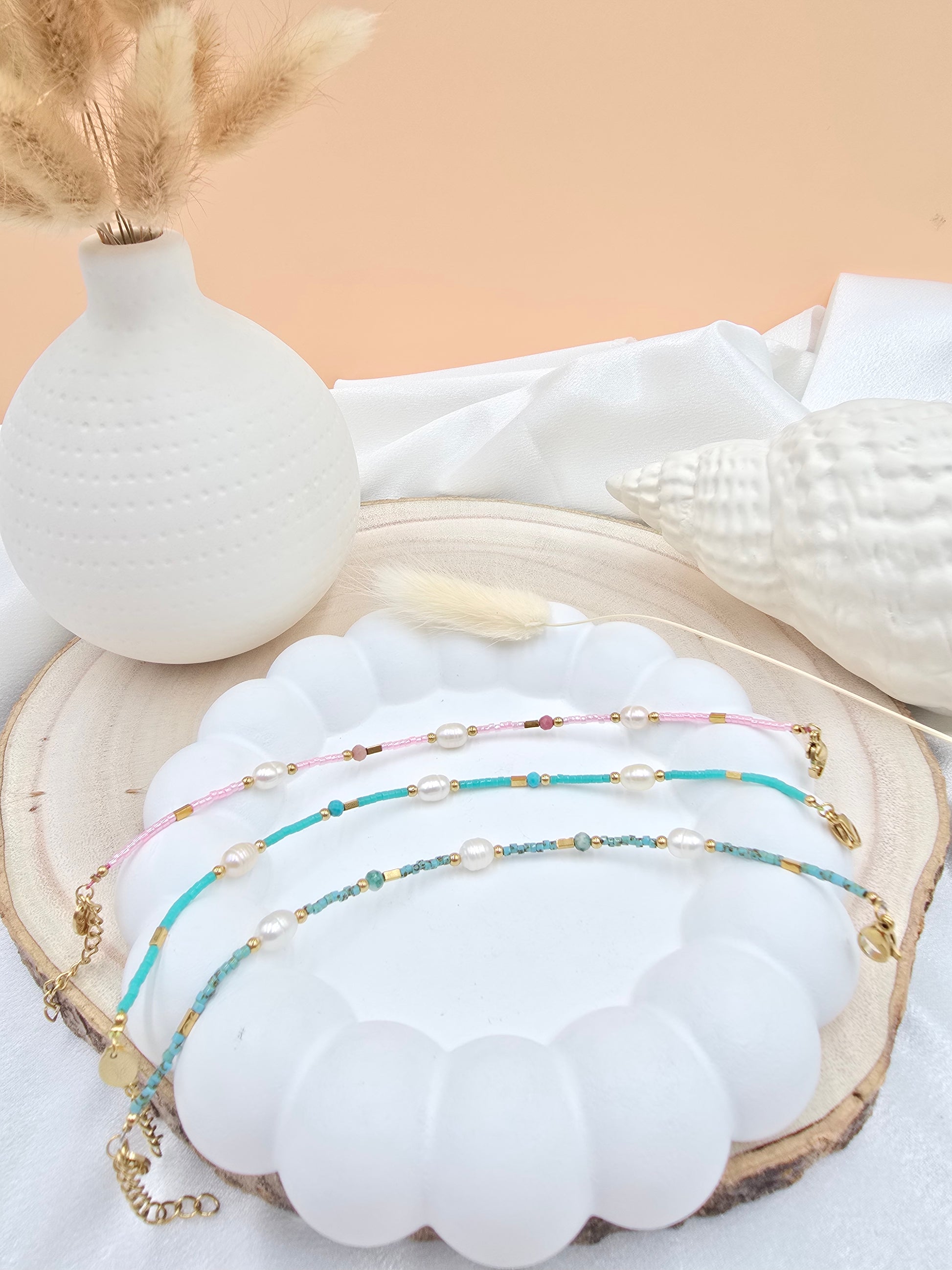 Bracelet LOLA | Perles d'Eau Douce & Pierres Naturelles | Or et Âme Bijoux