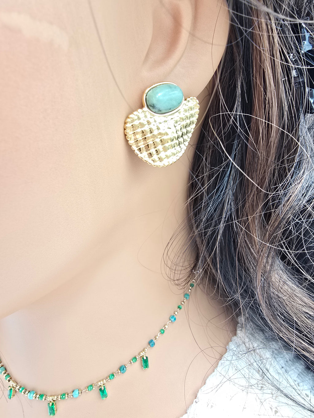 Collier ASTRID Cristaux Pendants Pâtes de Verre | Or et Âme Bijoux