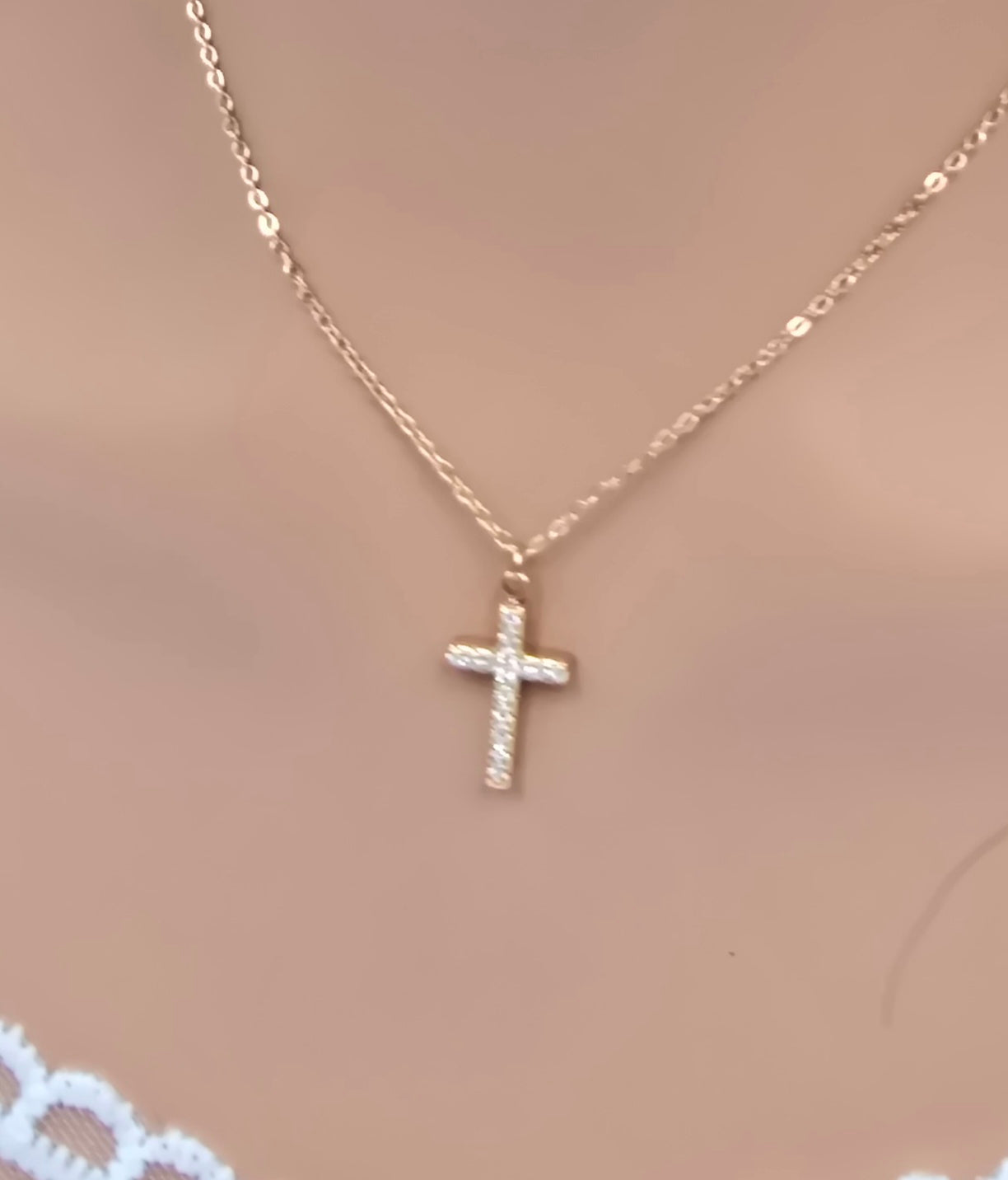 Collier Elo – Croix Zirconium Acier Inoxydable