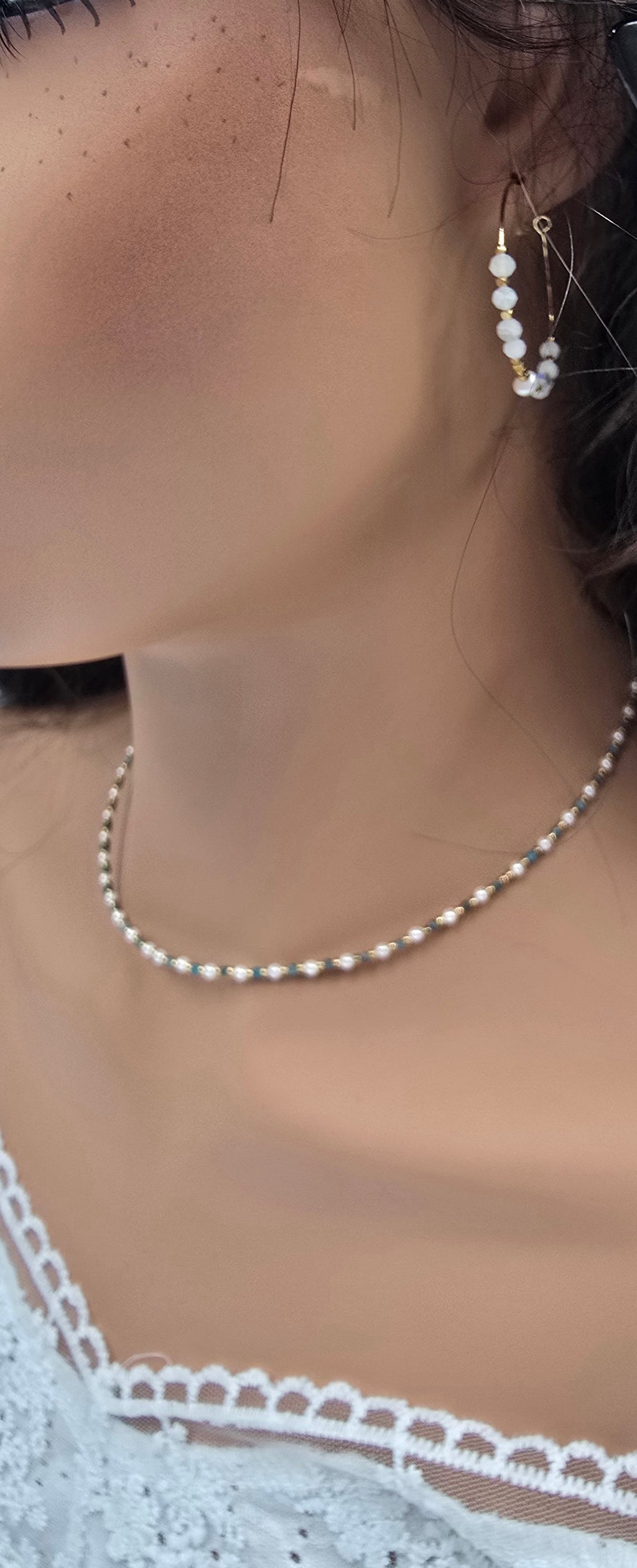 Collier Eden – Ras de Cou Perles & Pierres Naturelles