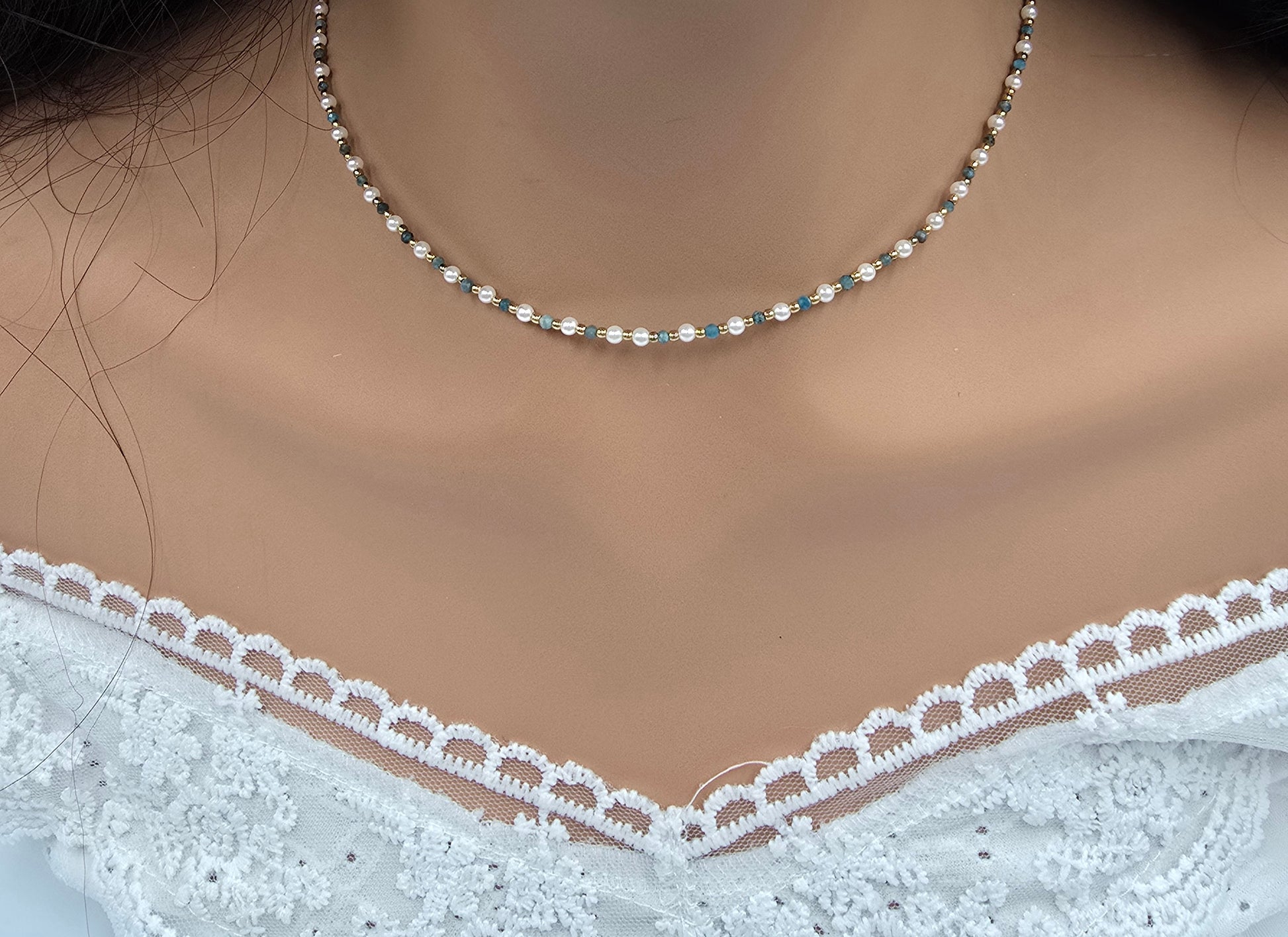 Collier Eden – Ras de Cou Perles & Pierres Naturelles