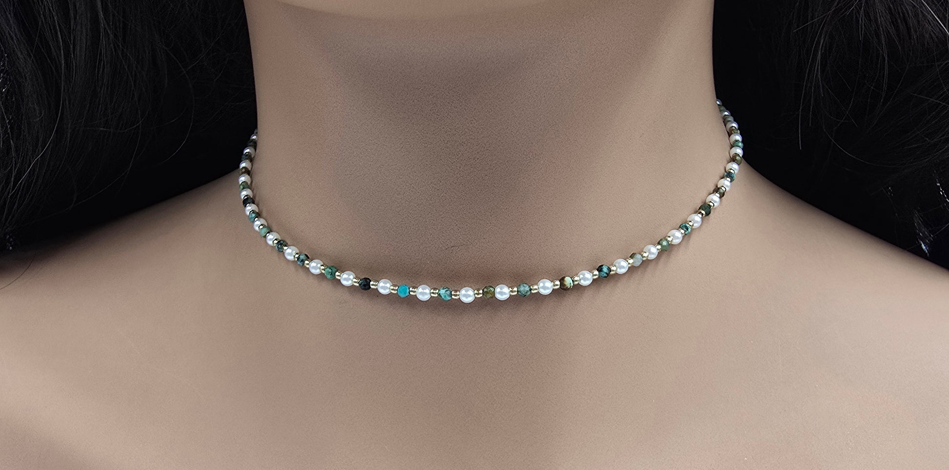Collier Eden – Ras de Cou Perles & Pierres Naturelles