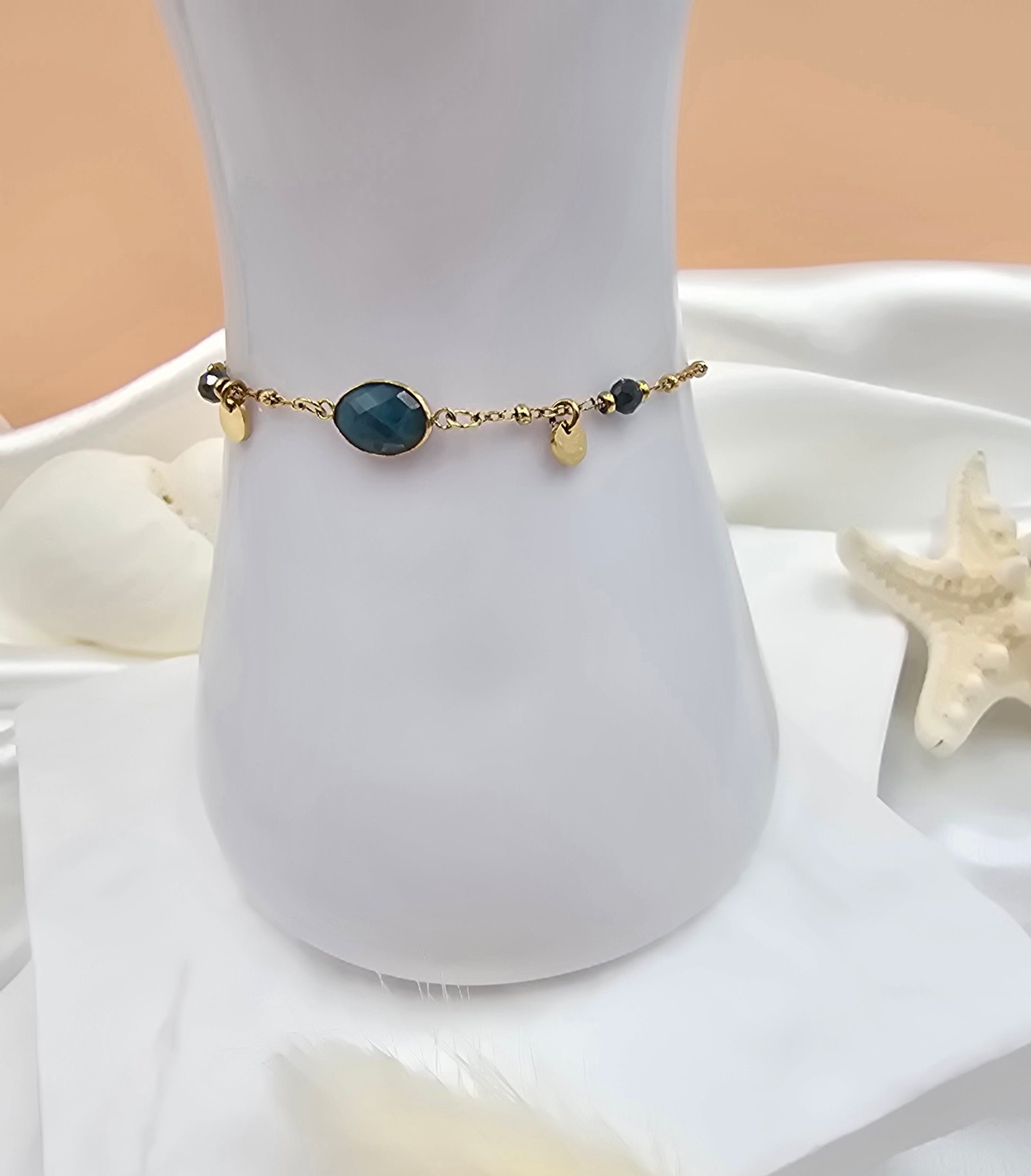 Bracelet Maurine – Pierre Naturelle & Sequins Dorés