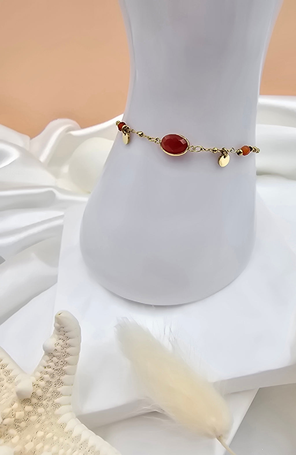 Bracelet Maurine – Pierre Naturelle & Sequins Dorés