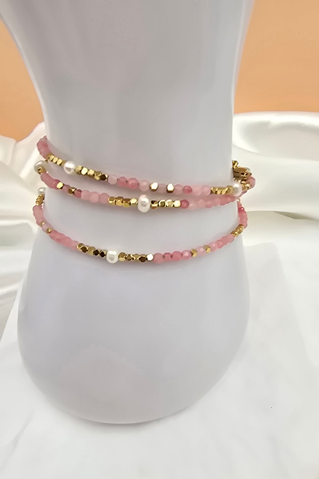 Bracelet Galice – 2 Tours Pierres Naturelles & Perles d'Eau Douce