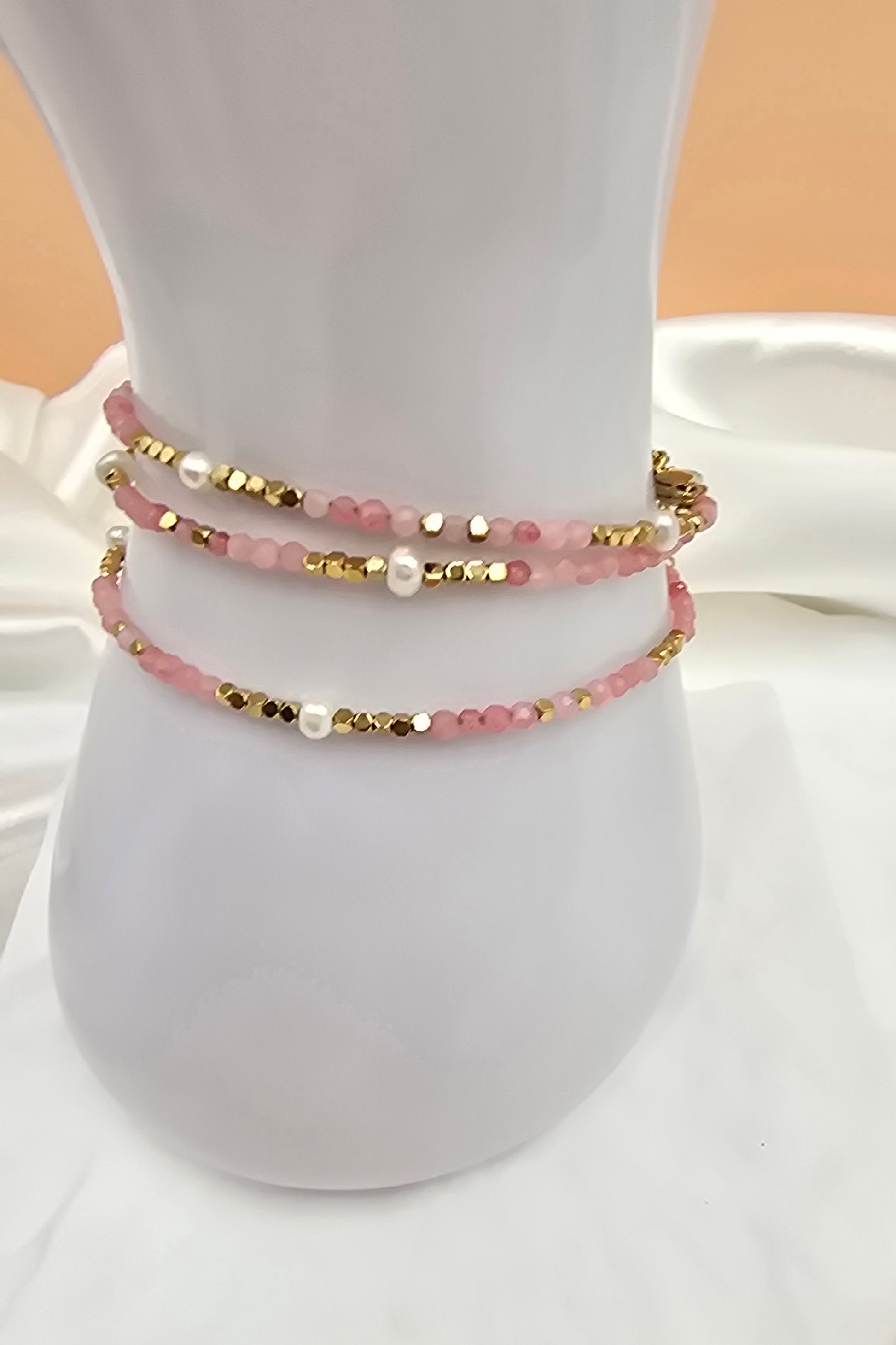 Bracelet Galice – 2 Tours Pierres Naturelles & Perles d'Eau Douce