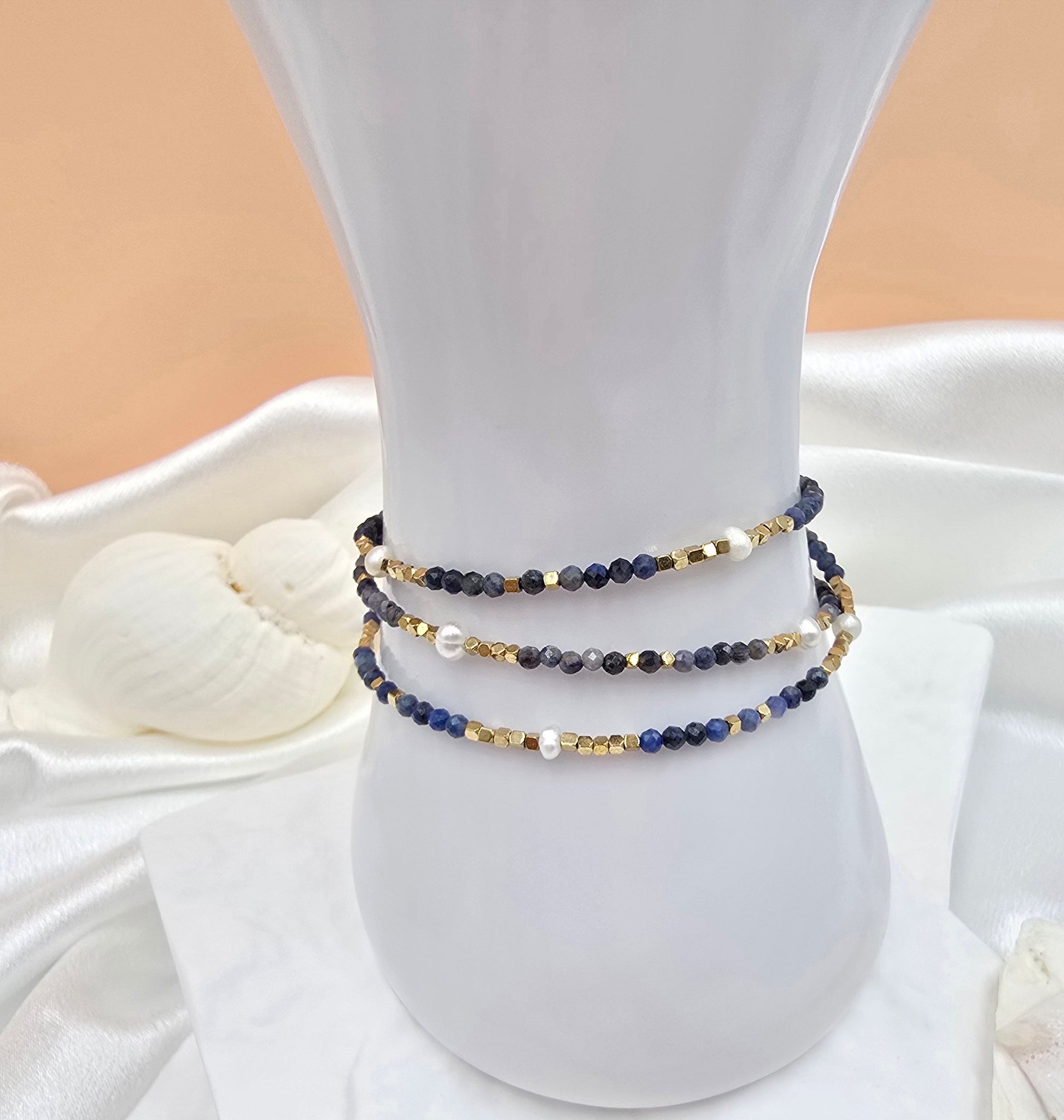 Bracelet Galice – 2 Tours Pierres Naturelles & Perles d'Eau Douce