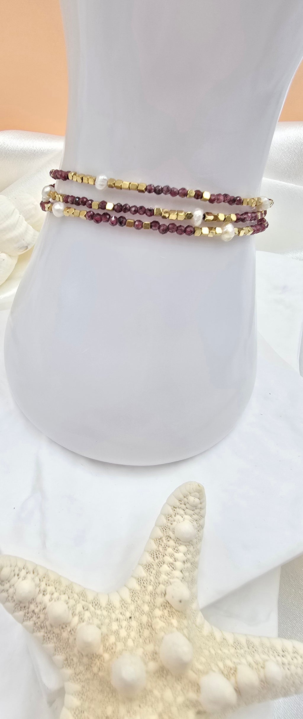 Bracelet Galice – 2 Tours Pierres Naturelles & Perles d'Eau Douce