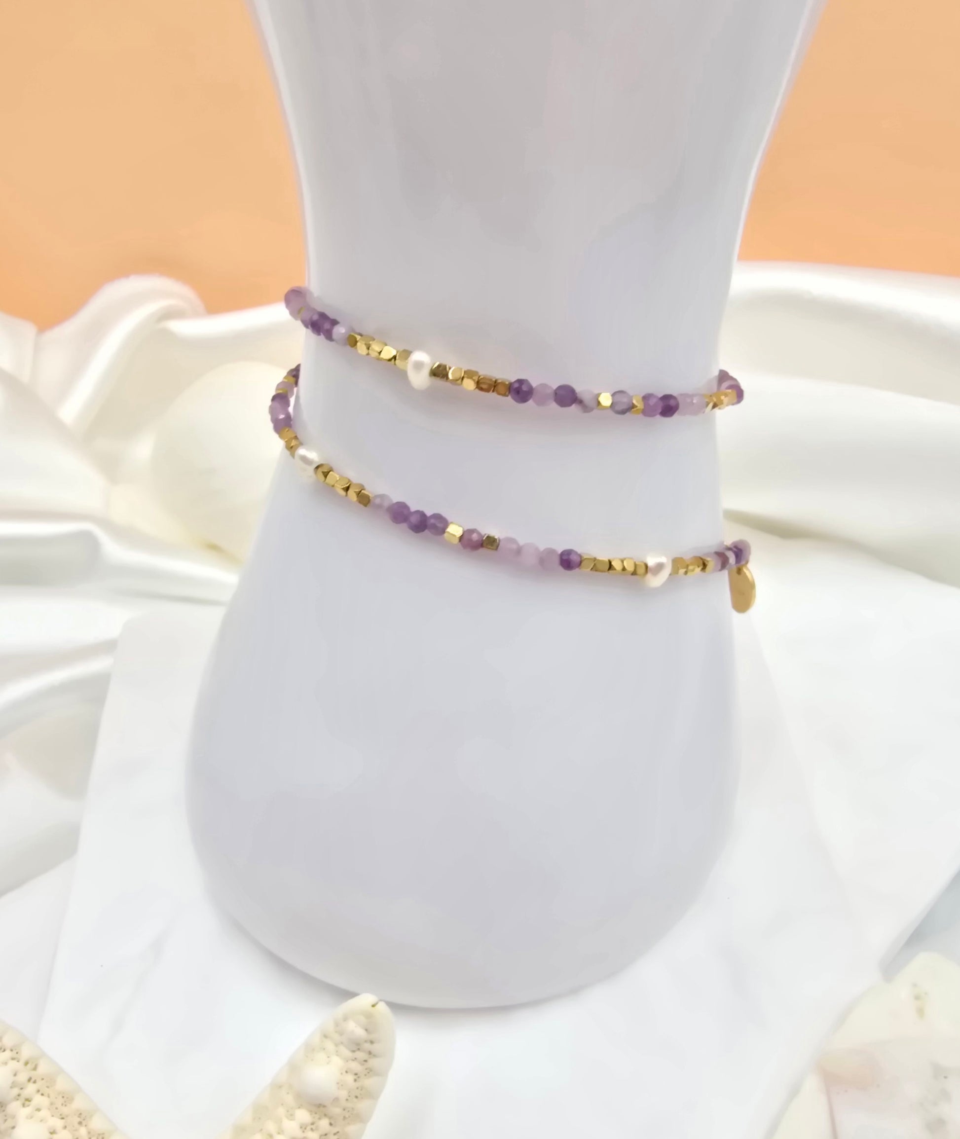 Bracelet Galice – 2 Tours Pierres Naturelles & Perles d'Eau Douce