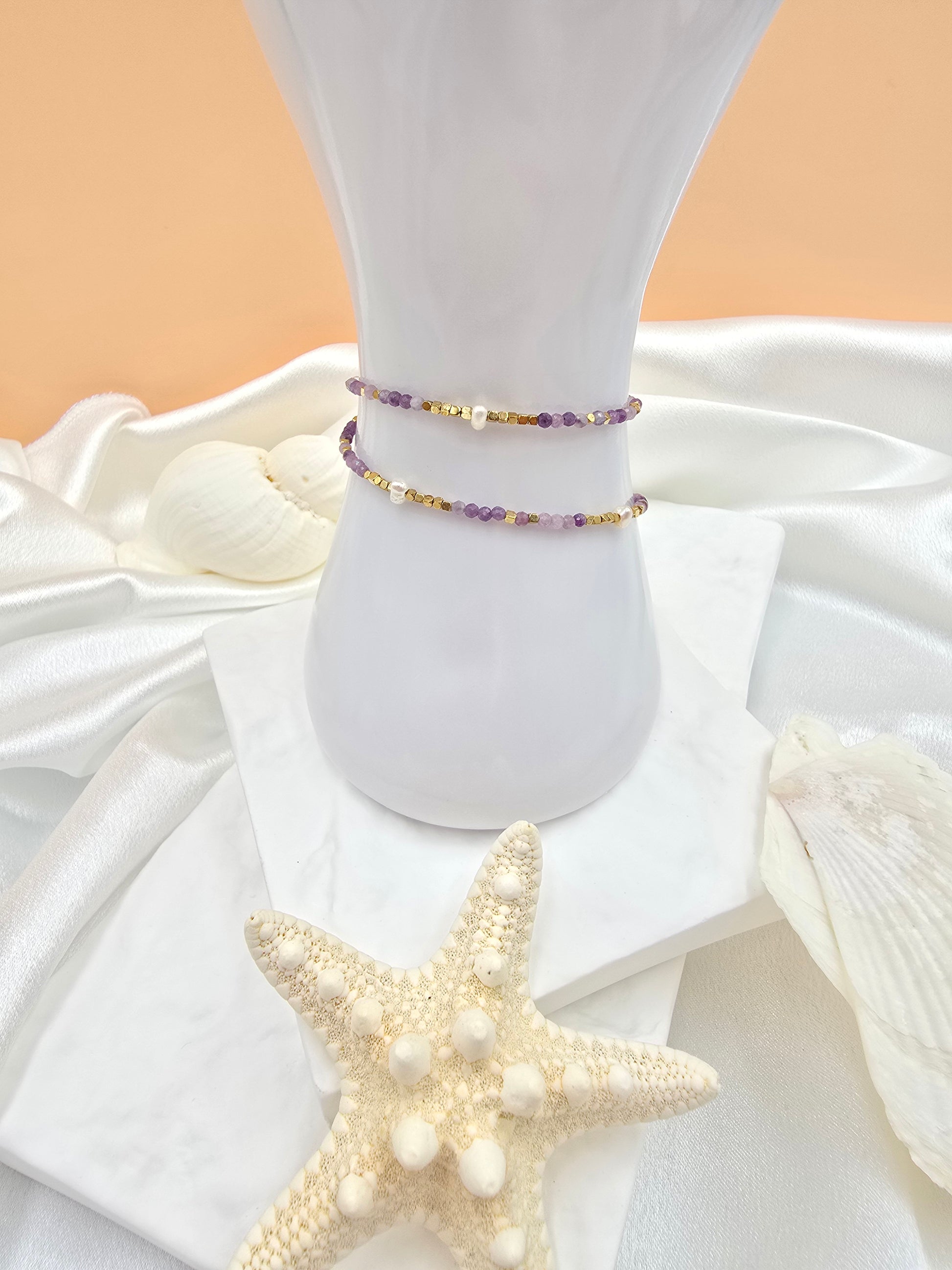 Bracelet Galice – 2 Tours Pierres Naturelles & Perles d'Eau Douce