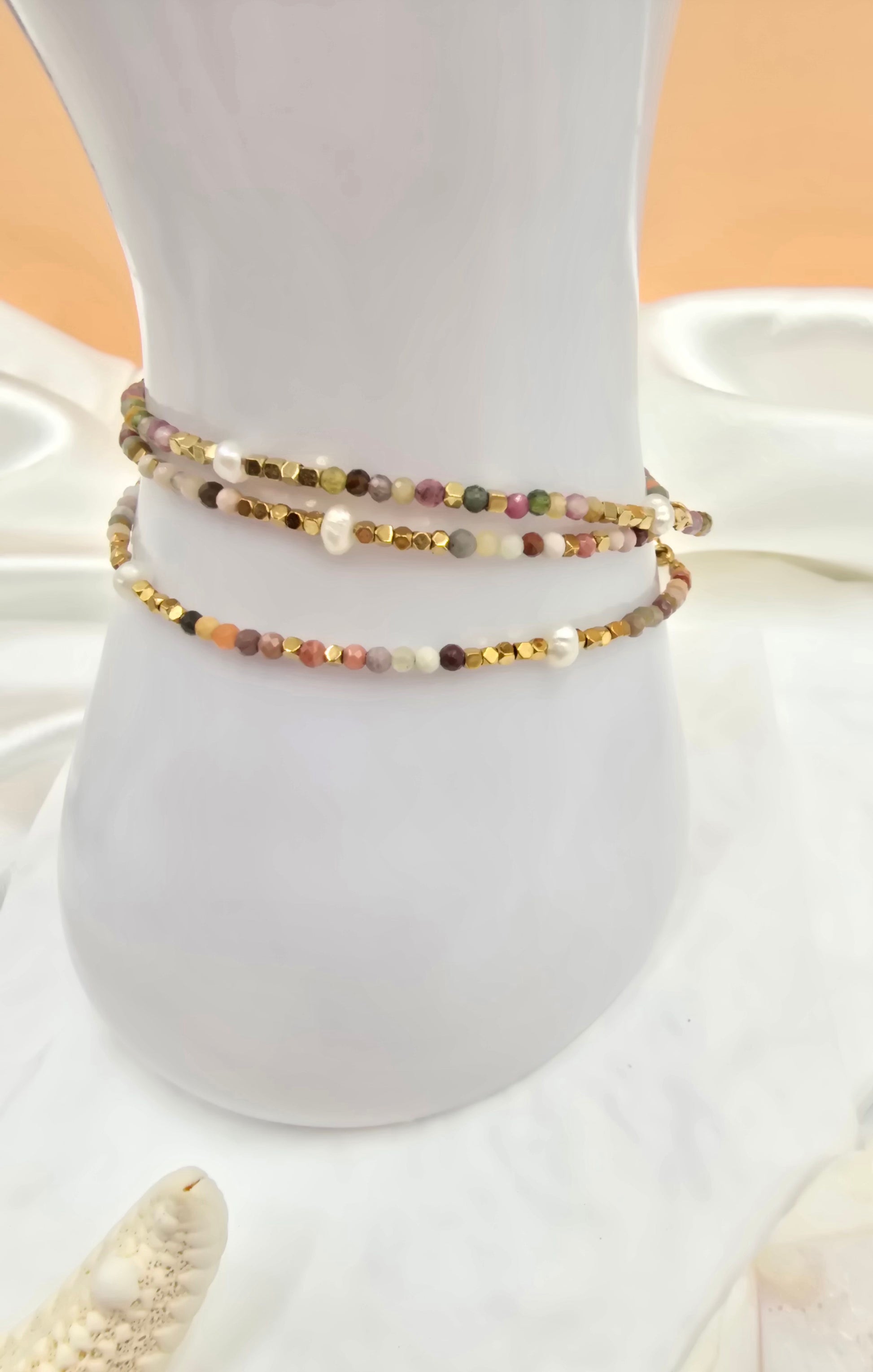 Bracelet Galice – 2 Tours Pierres Naturelles & Perles d'Eau Douce