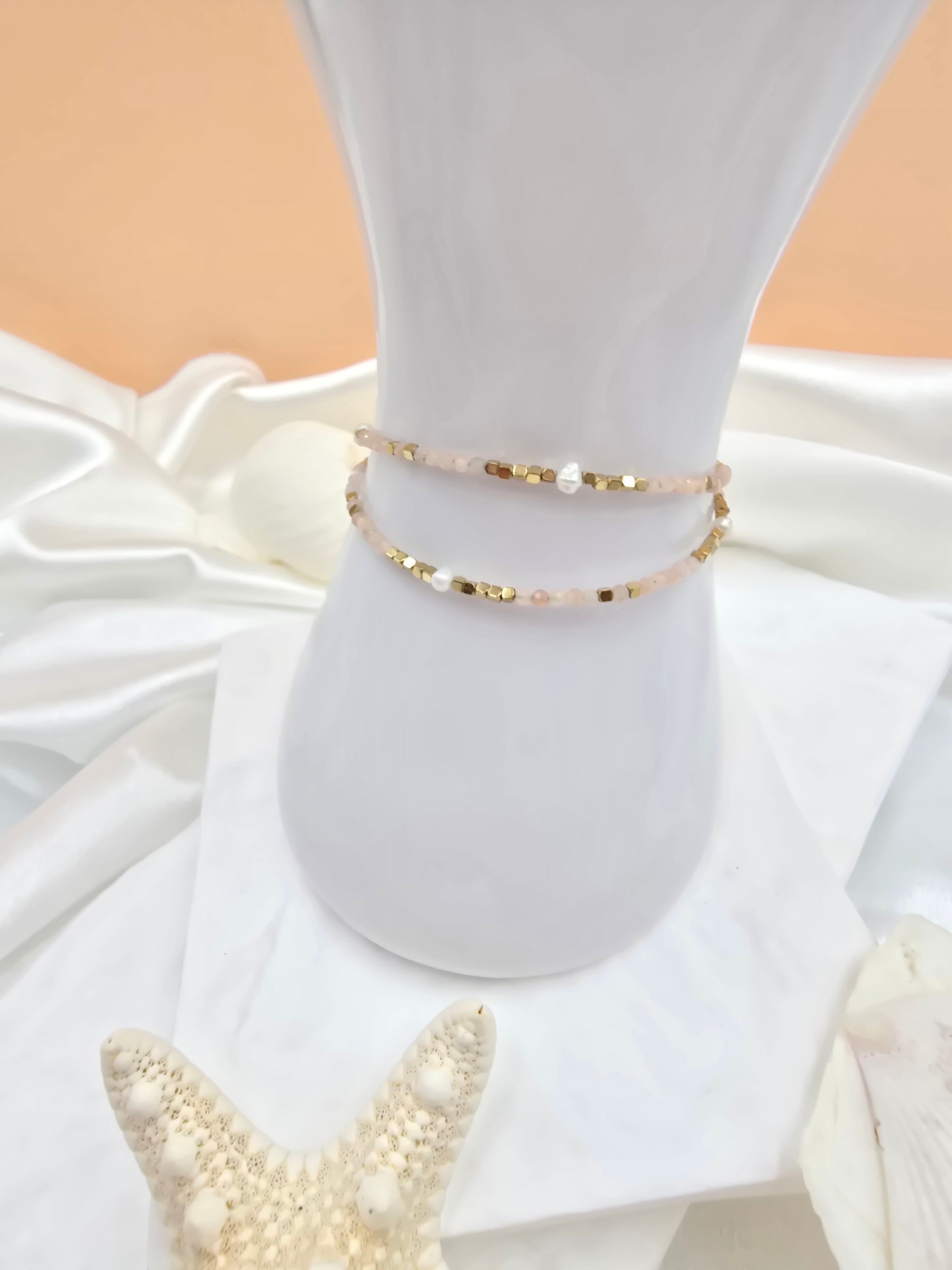 Bracelet Galice – 2 Tours Pierres Naturelles & Perles d'Eau Douce