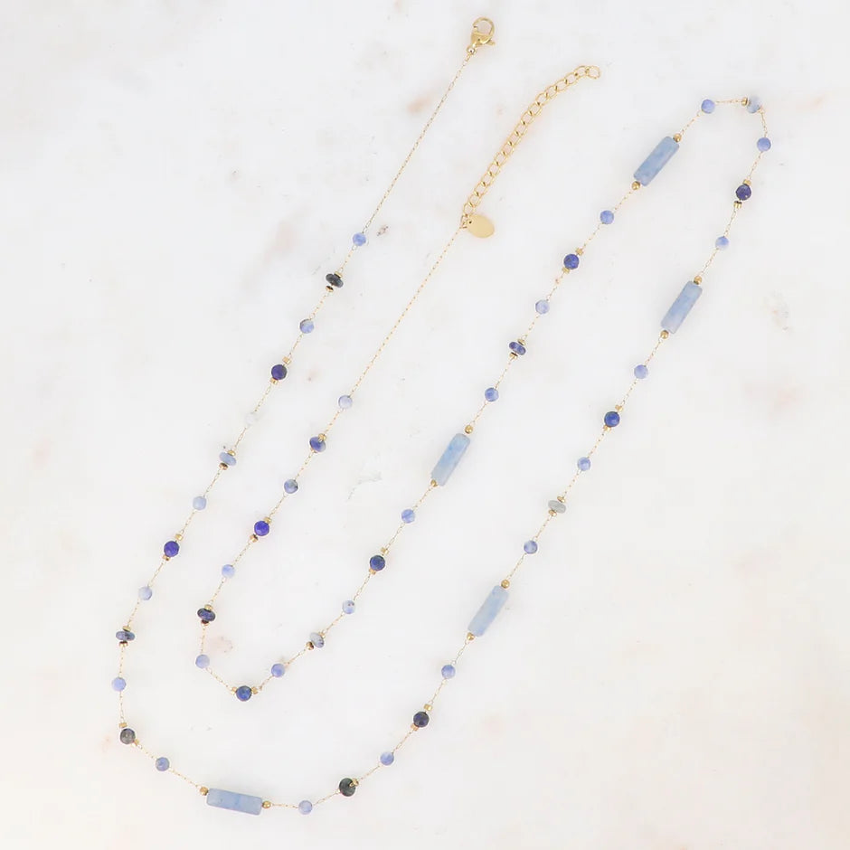 Sautoir LÉNIS Pierres Naturelles Acier Inoxydable Doré | Or et Âme Bijoux