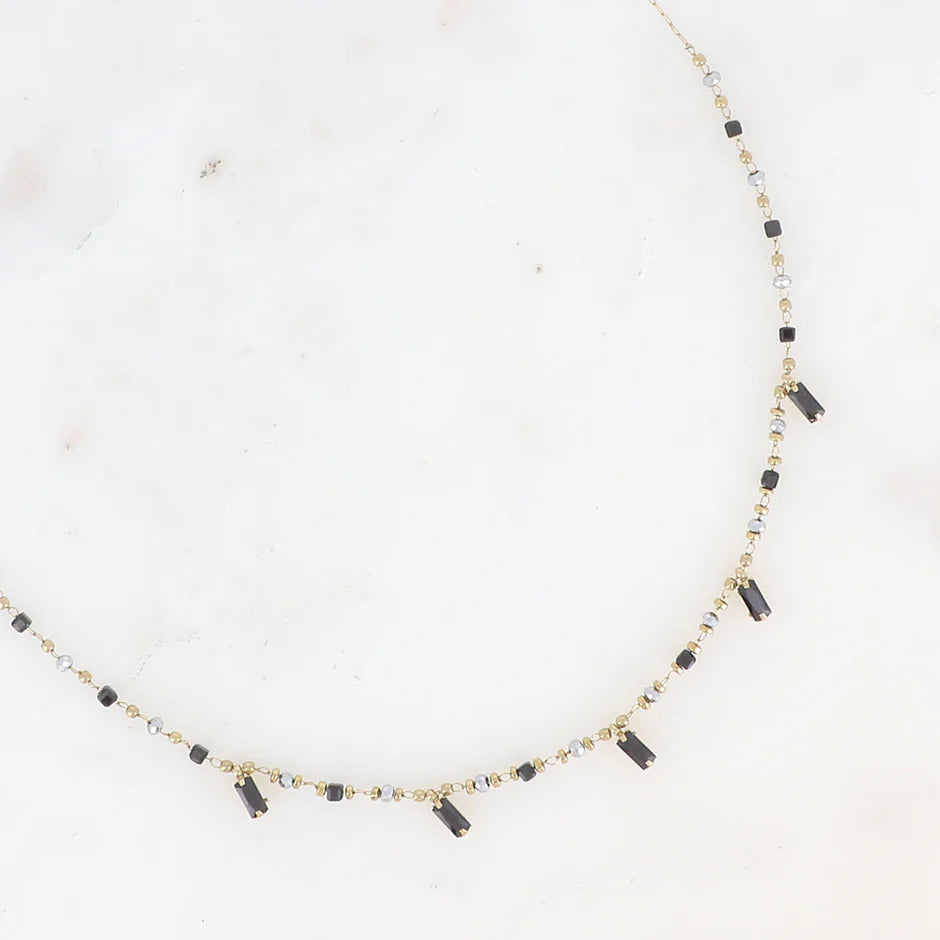 Collier ASTRID Cristaux Pendants Pâtes de Verre | Or et Âme Bijoux