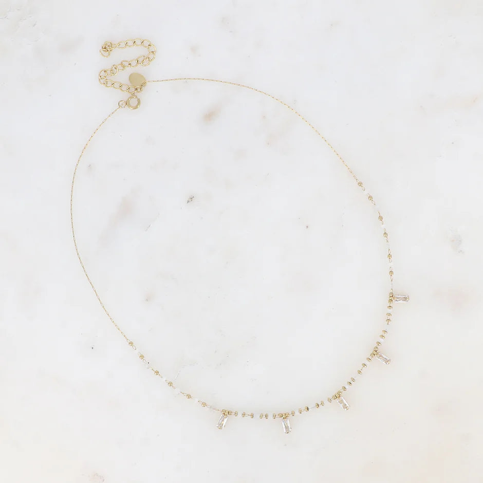 Collier ASTRID Cristaux Pendants Pâtes de Verre | Or et Âme Bijoux