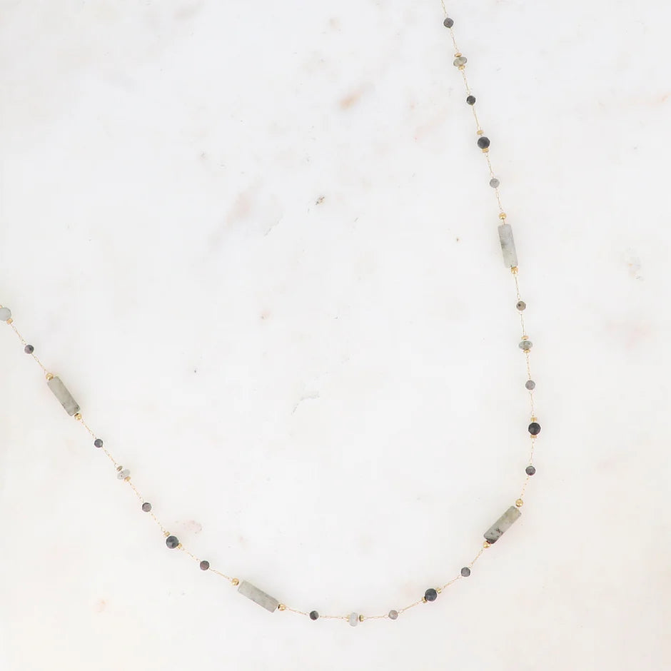 Sautoir LÉNIS Pierres Naturelles Acier Inoxydable Doré | Or et Âme Bijoux