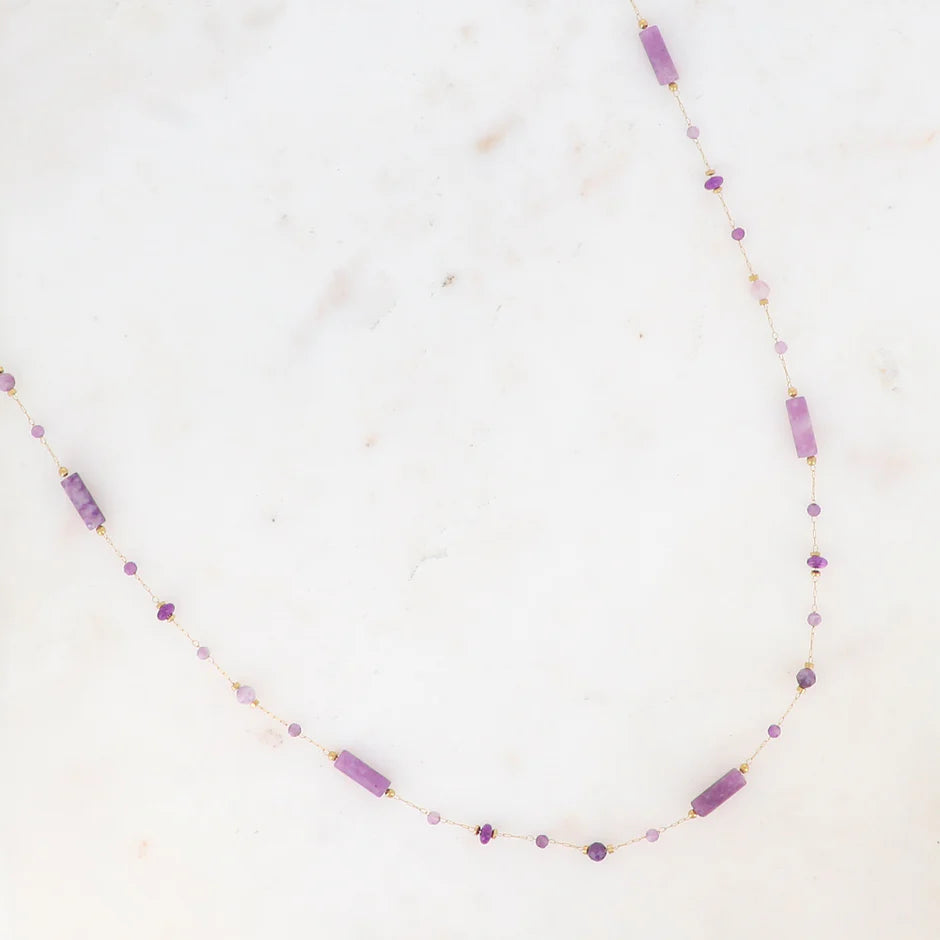 Sautoir LÉNIS Pierres Naturelles Acier Inoxydable Doré | Or et Âme Bijoux