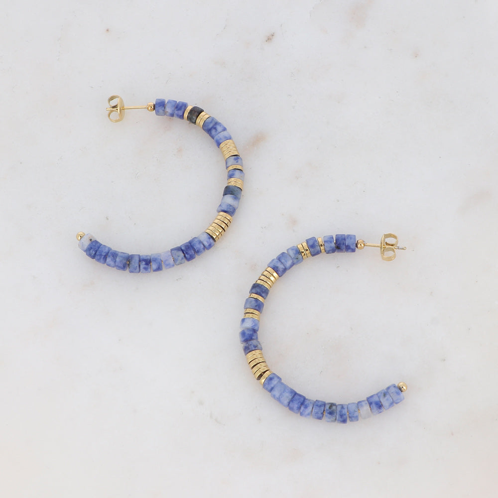 Boucles d'oreilles Créoles Amalia – Pierres Naturelles
