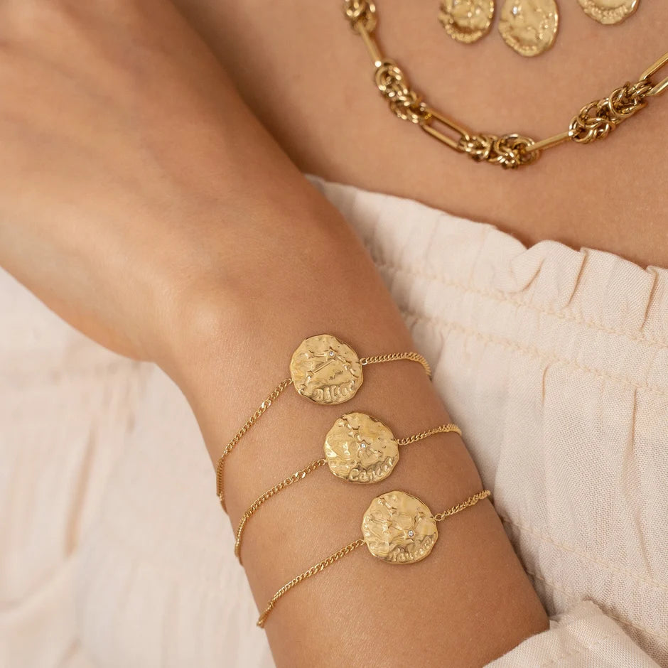 Bracelet ASTRO – Médaillon Doré en Acier Inoxydable
