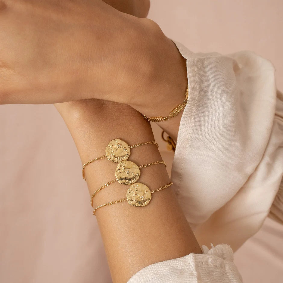 Bracelet ASTRO – Médaillon Doré en Acier Inoxydable
