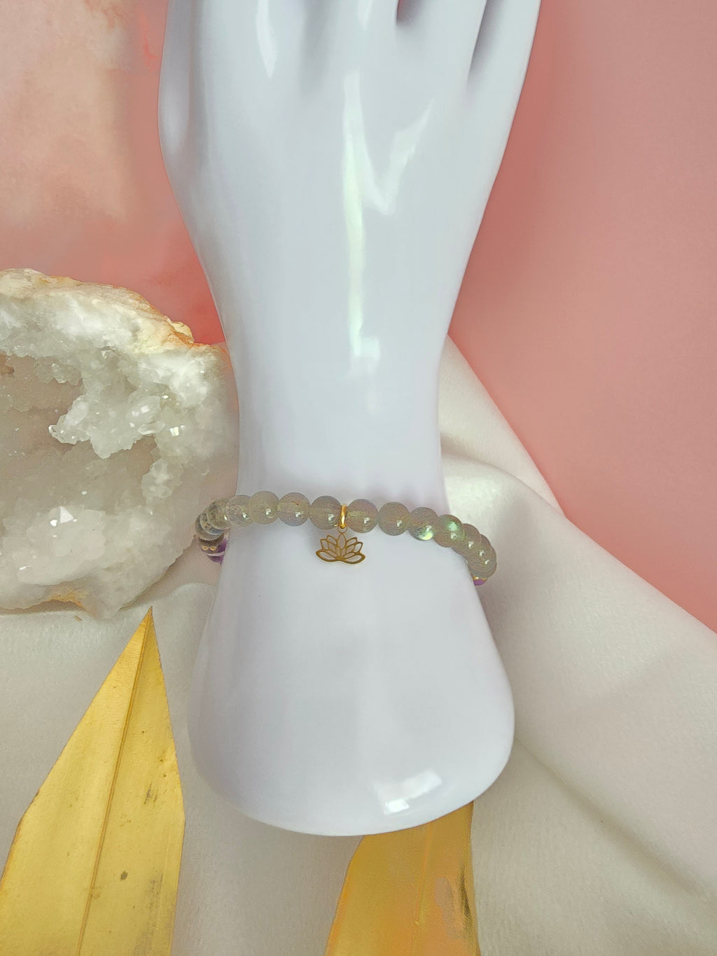 Aura Sacrée : Labradorite et Améthyste