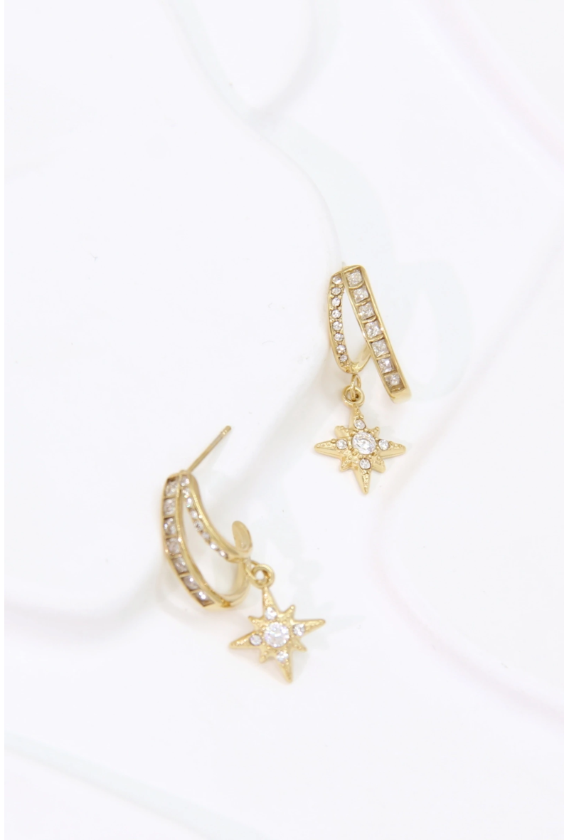 BO BELLY - Boucles d'oreilles Étoile Zirconium Doré