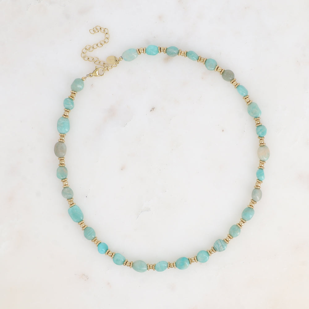 Collier CASSANDRE Tourmaline Améthyste Agate Indienne Acier Inoxydable | Or et Âme Bijoux