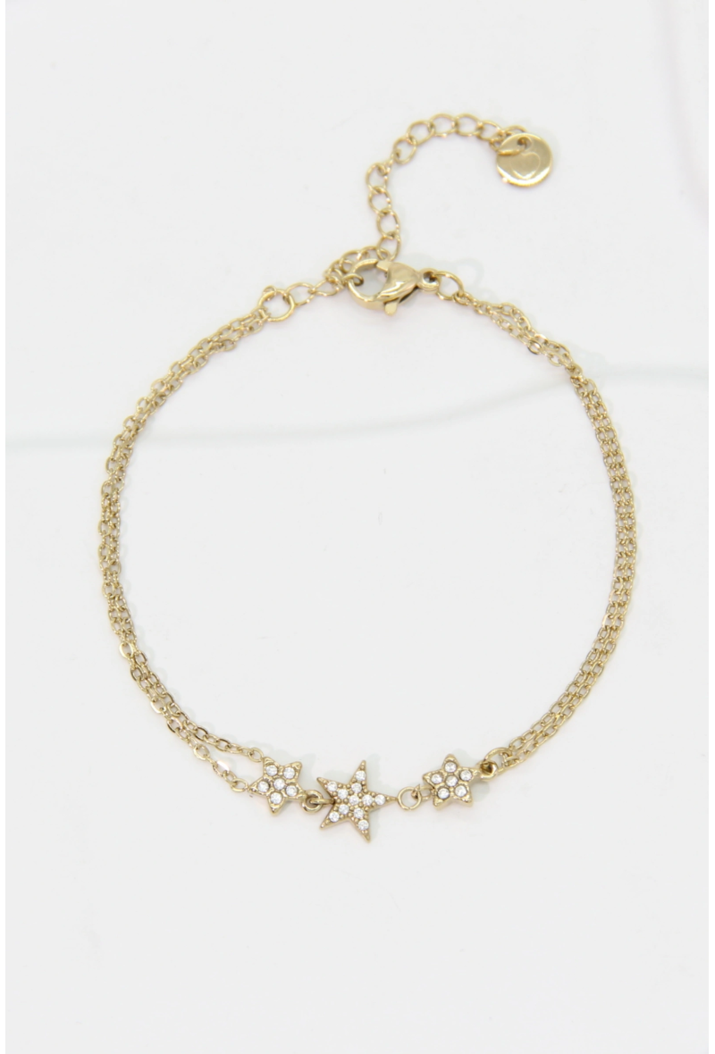 CHLOE – Bracelet doré à étoiles scintillantes en acier inoxydable