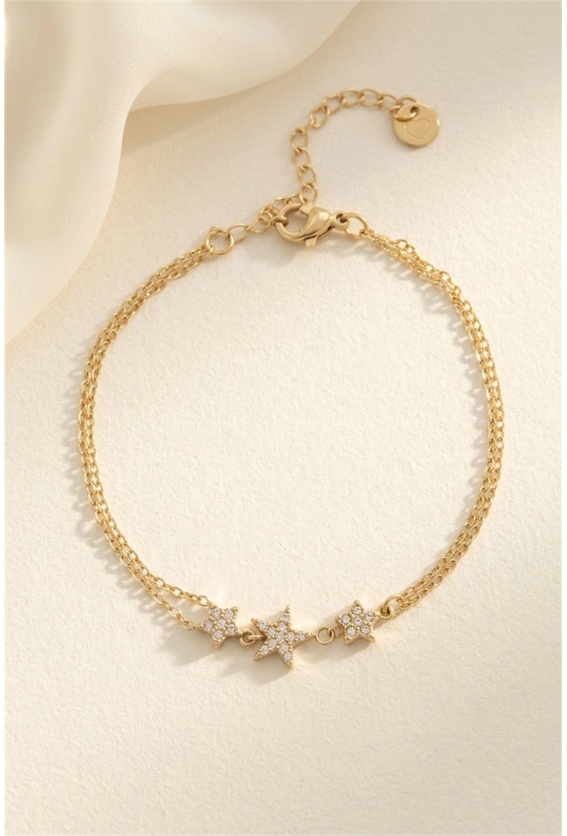 CHLOE – Bracelet doré à étoiles scintillantes en acier inoxydable
