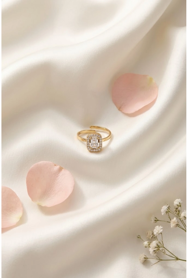 BAGUE DARCY - Zirconium Carré Doré