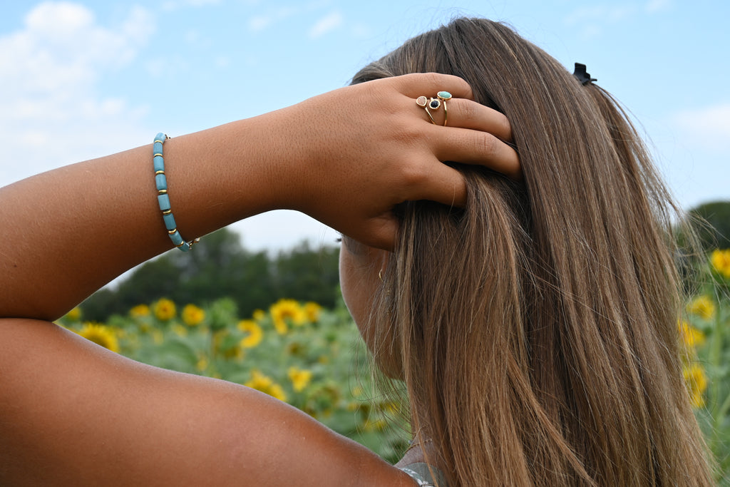 Bracelet AZILAL – Sodalite, Agate Rose, Howlite ou Amazonite Avec ou sans charms